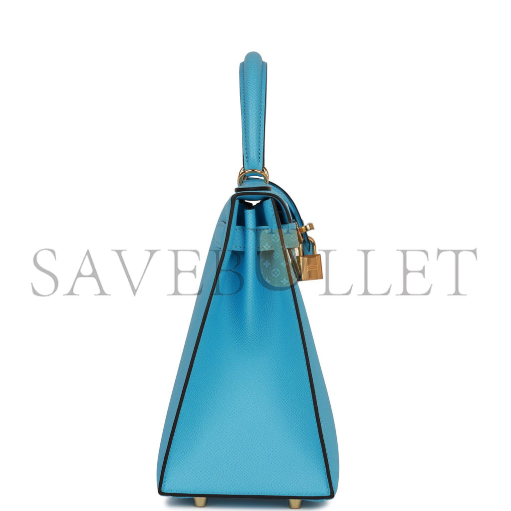 H**mes kelly sellier 28 celeste epsom gold hardware (25*17*7cm)