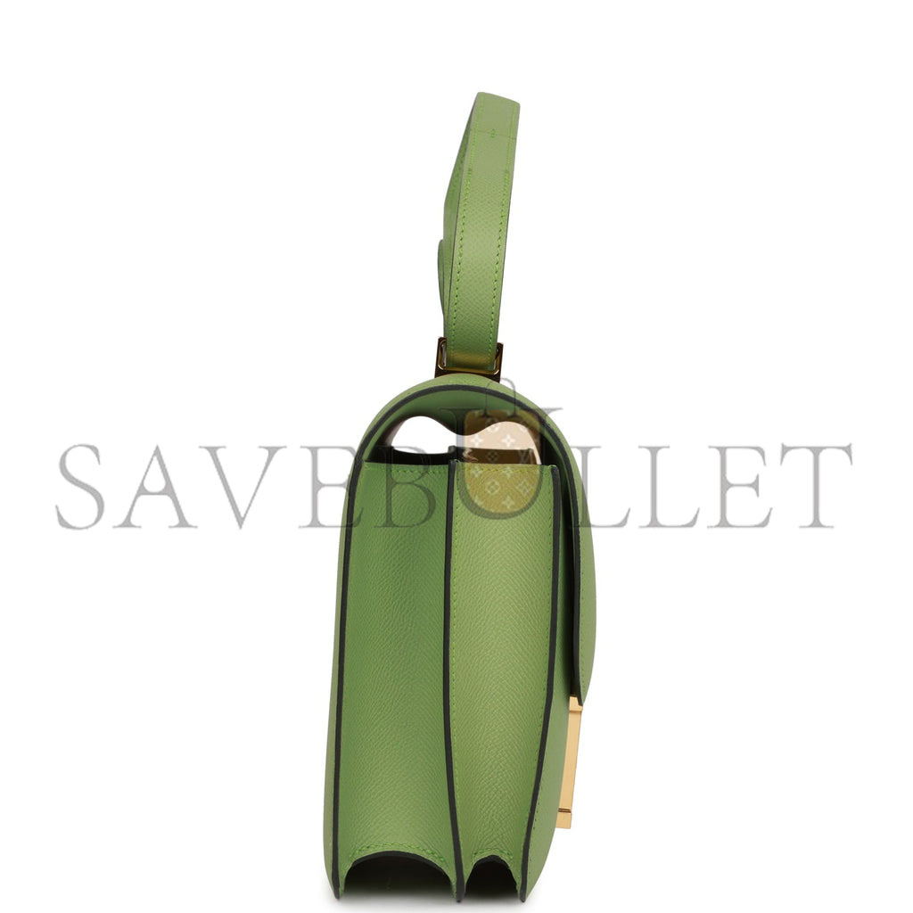 H**mes constance 24 vert criquet epsom gold hardware (24cm)