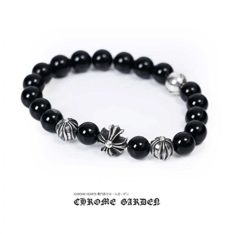 Ch**me He**ts onyx bead bracelet 8mm (4 silver beads)