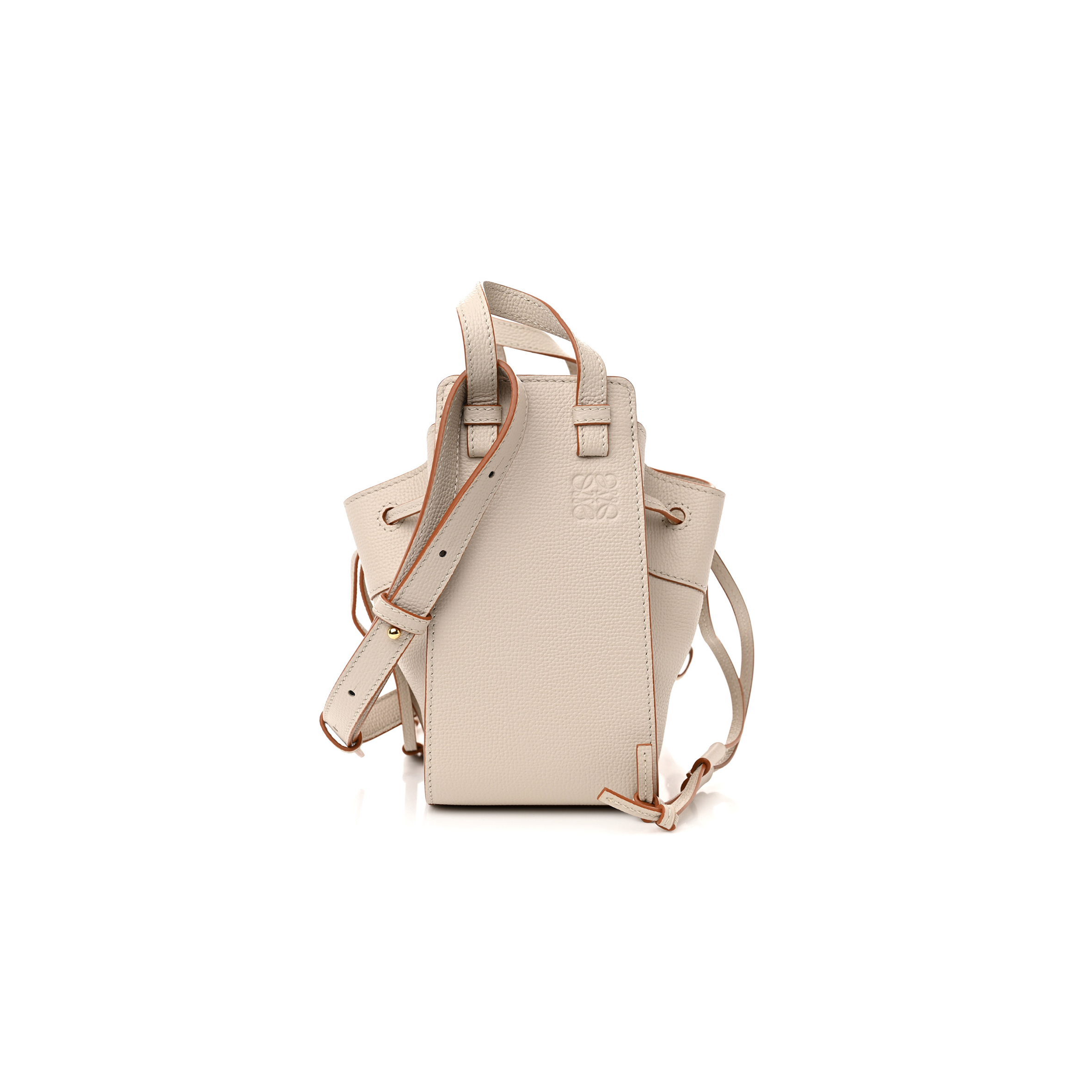 l*ew* pebble grain calfskin mini hammock shoulder bag light ghost (19*17*11cm)