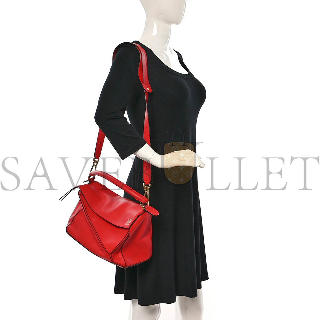 l*ew* calfskin medium puzzle bag scarlet (29*19.5*14cm)