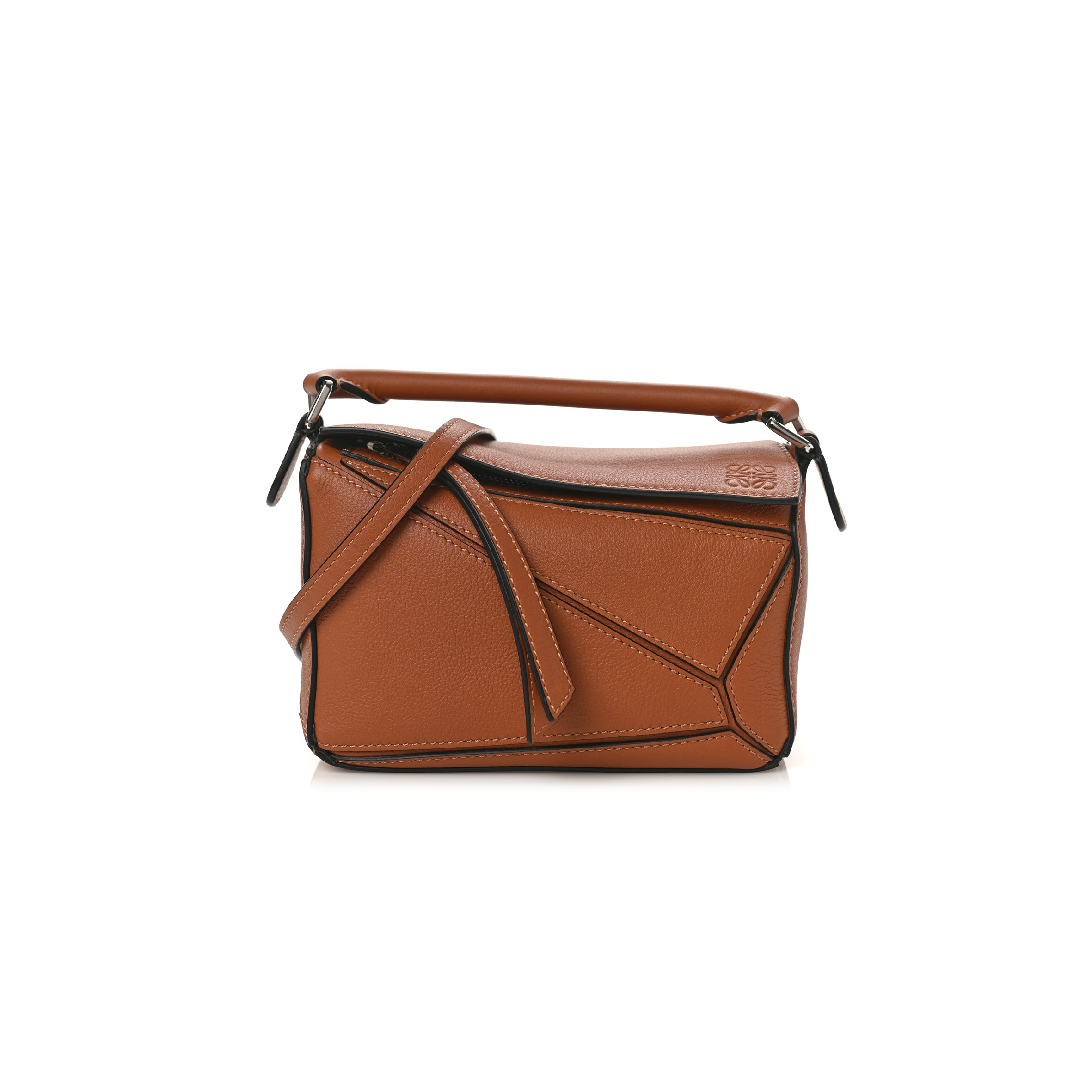 l*ew* calfskin mini puzzle bag tan (18*12.5*8cm)