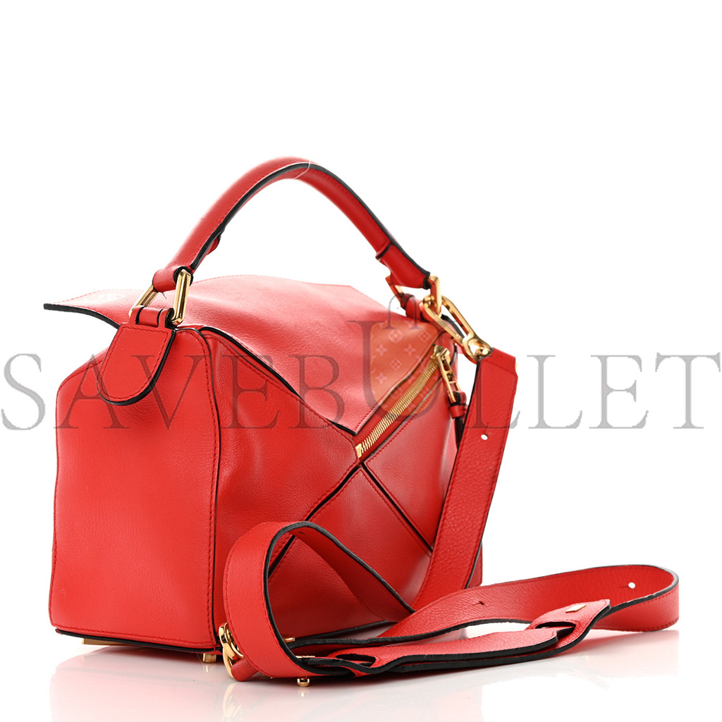 l*ew* calfskin small puzzle bag scarlet (24*16.5*10.5cm)