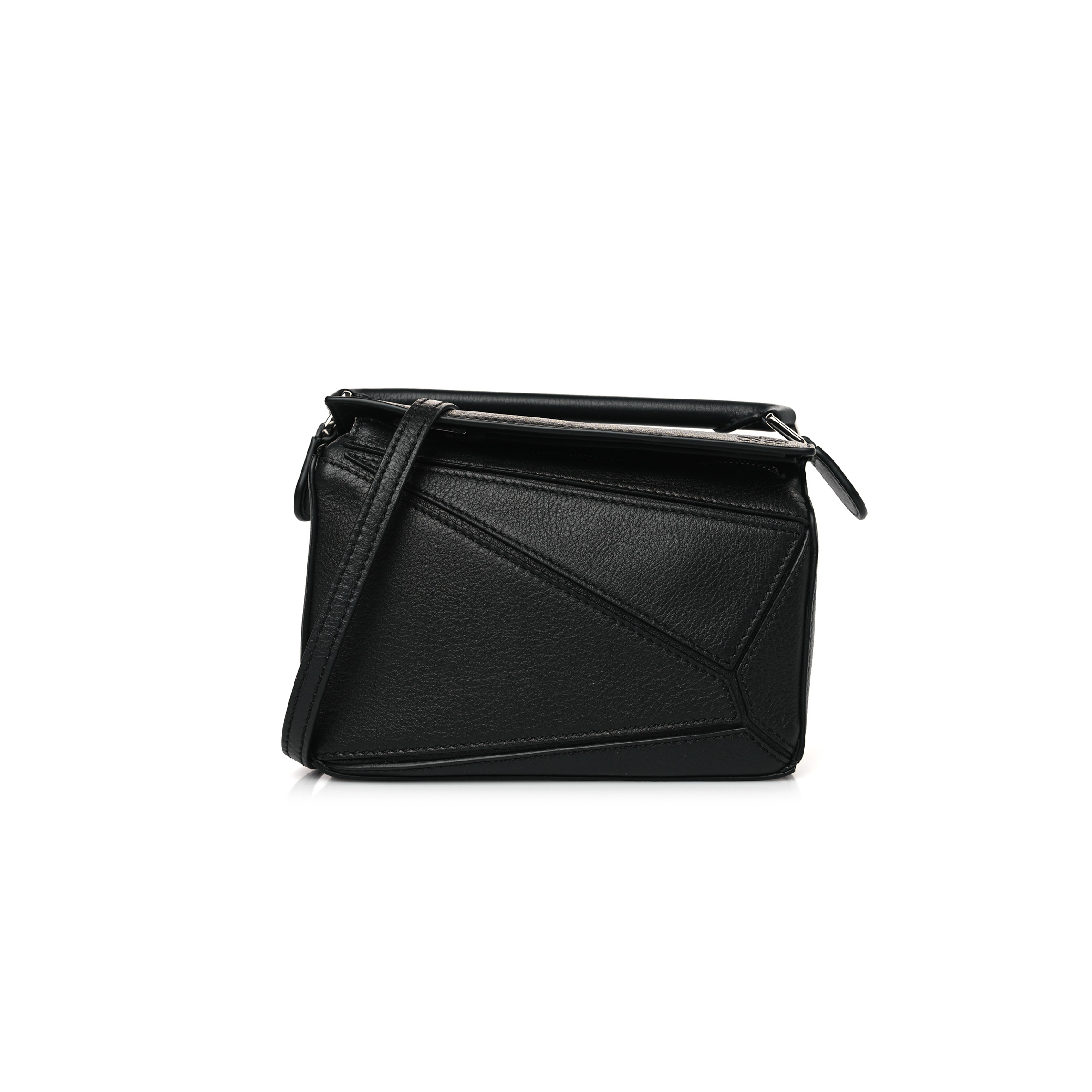l*ew* calfskin mini puzzle bag black (18*12.5*8cm)