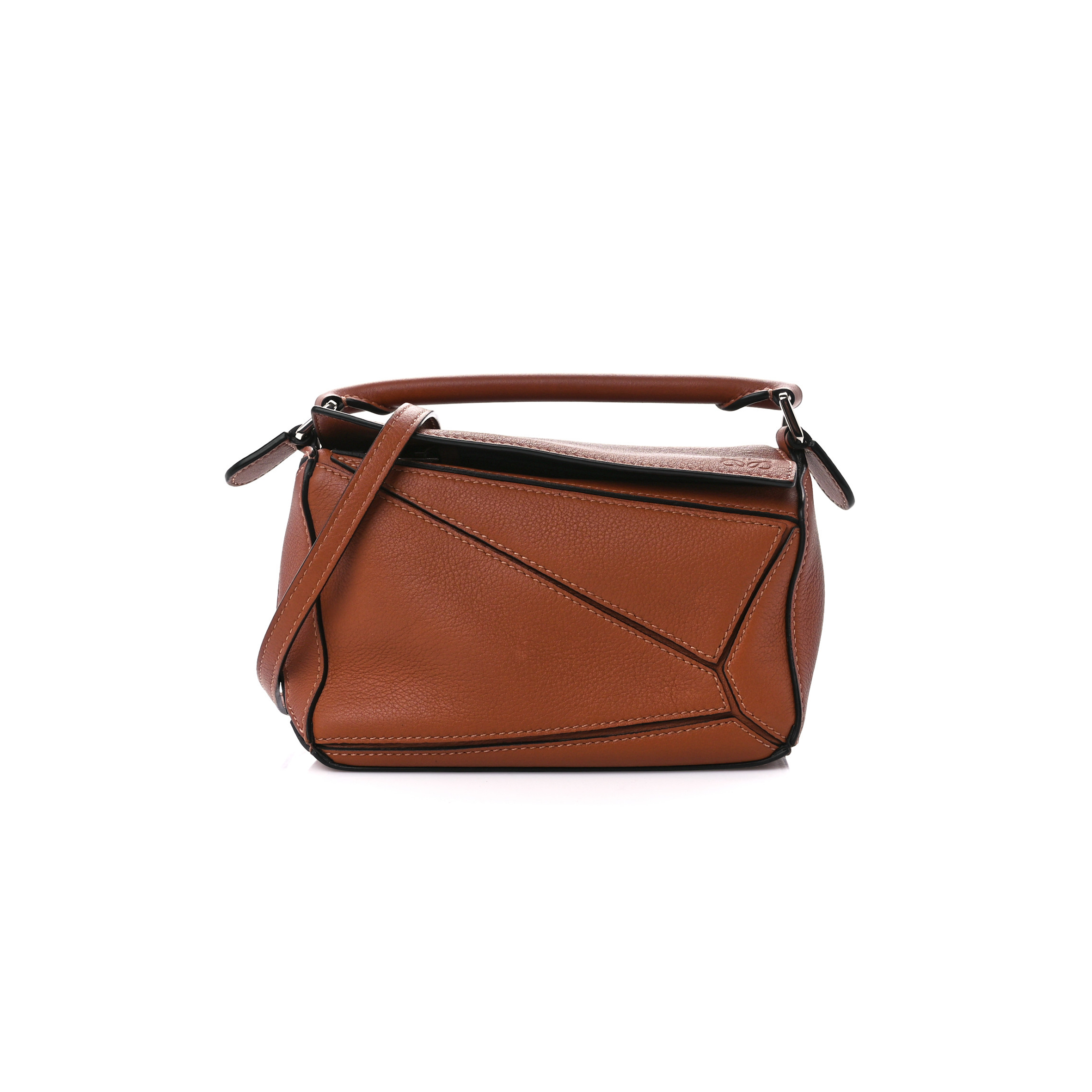 l*ew* calfskin mini puzzle bag tan (18*12.5*8cm)