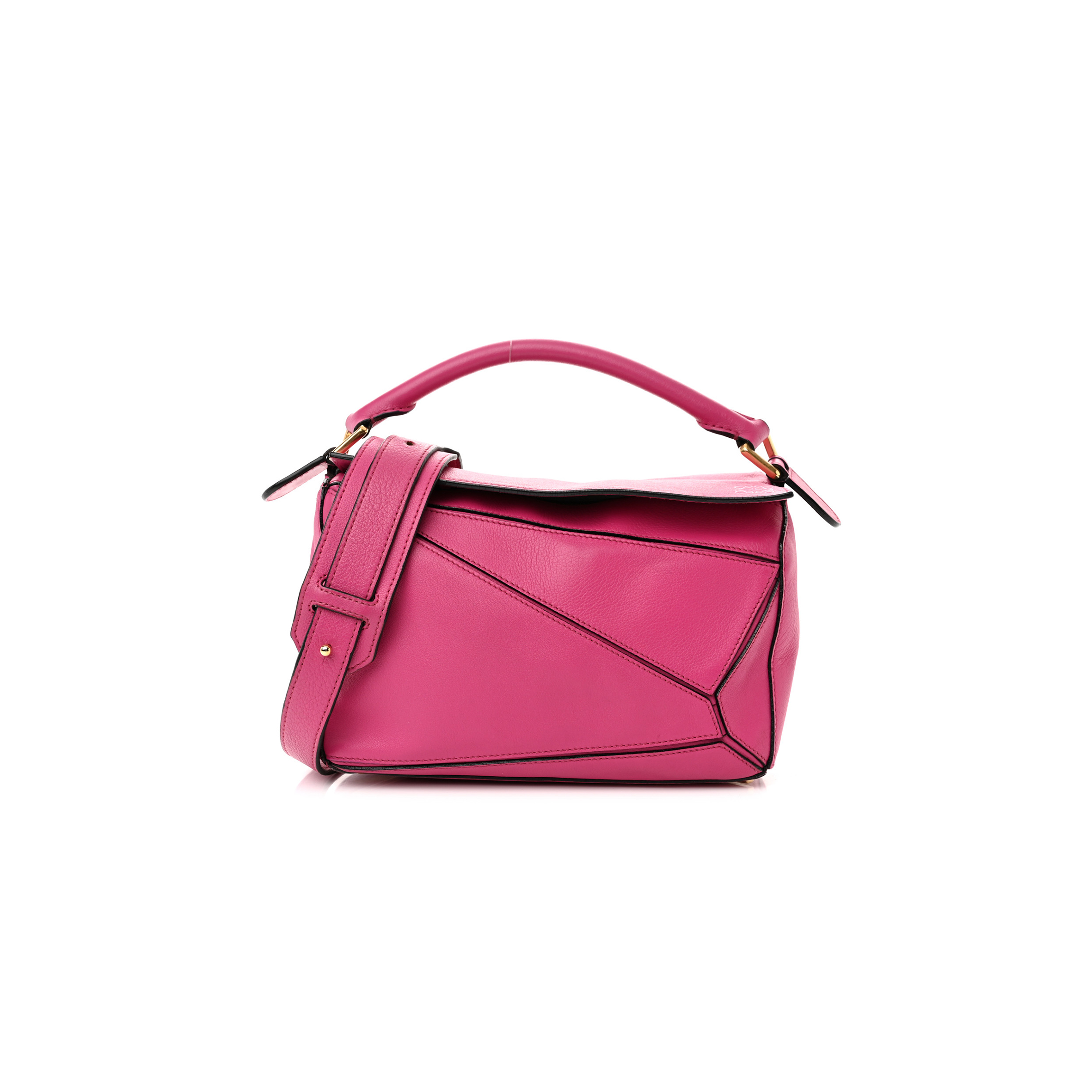 l*ew* calfskin small puzzle bag fuchsia (24*16.5*10.5cm)