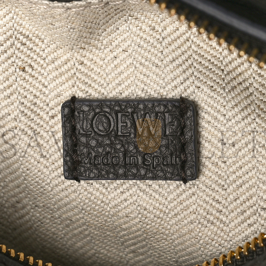 l*ew* calfskin mini puzzle edge bag dark grey (18*12.5*8cm)