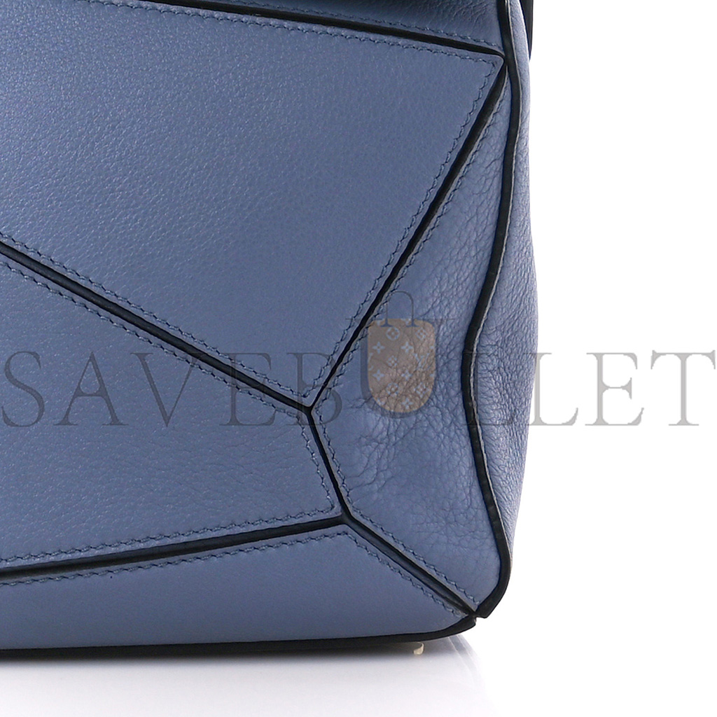l*ew* calfskin medium puzzle bag blue (29*19.5*14cm)