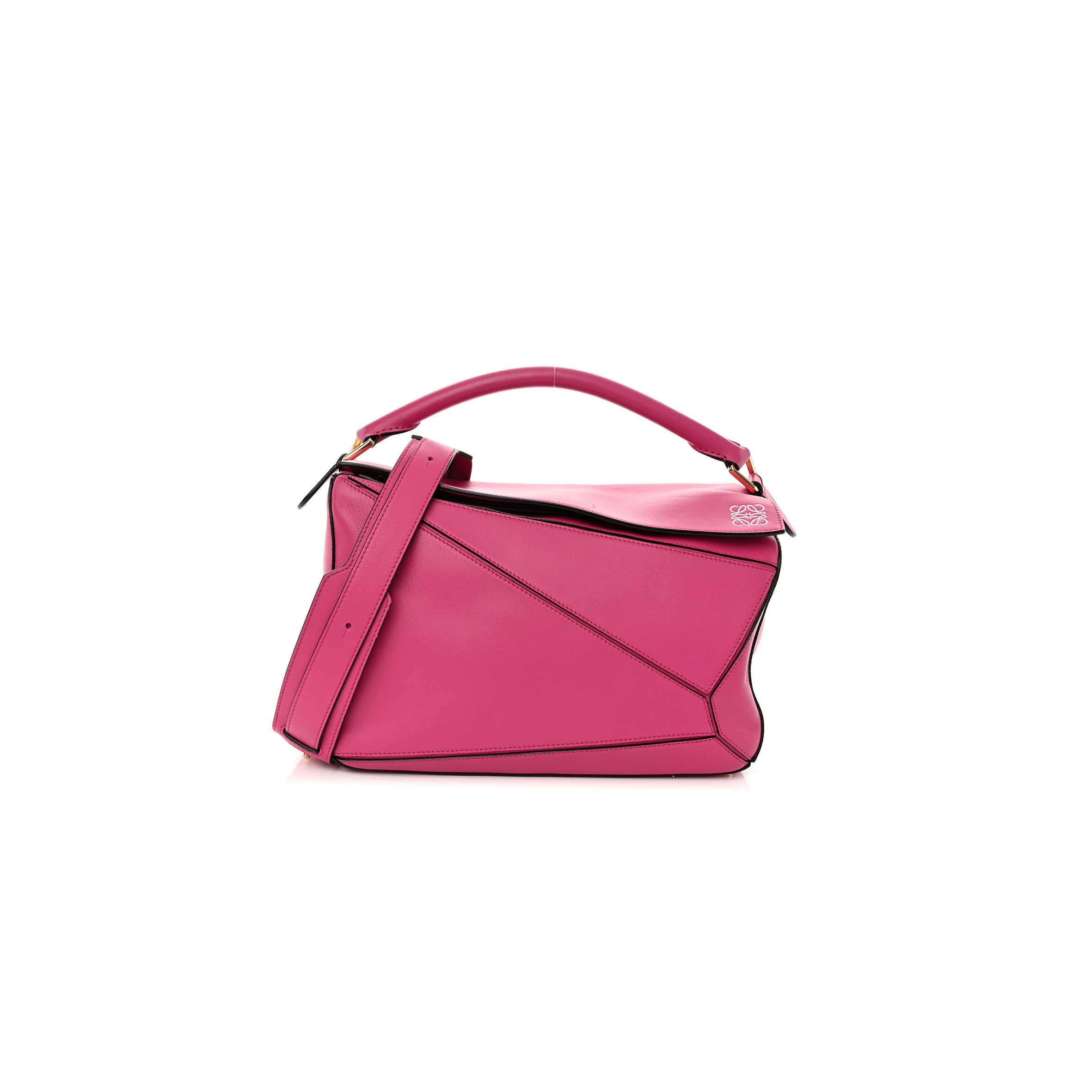 l*ew* calfskin medium puzzle bag fuchsia (29*18*12cm)
