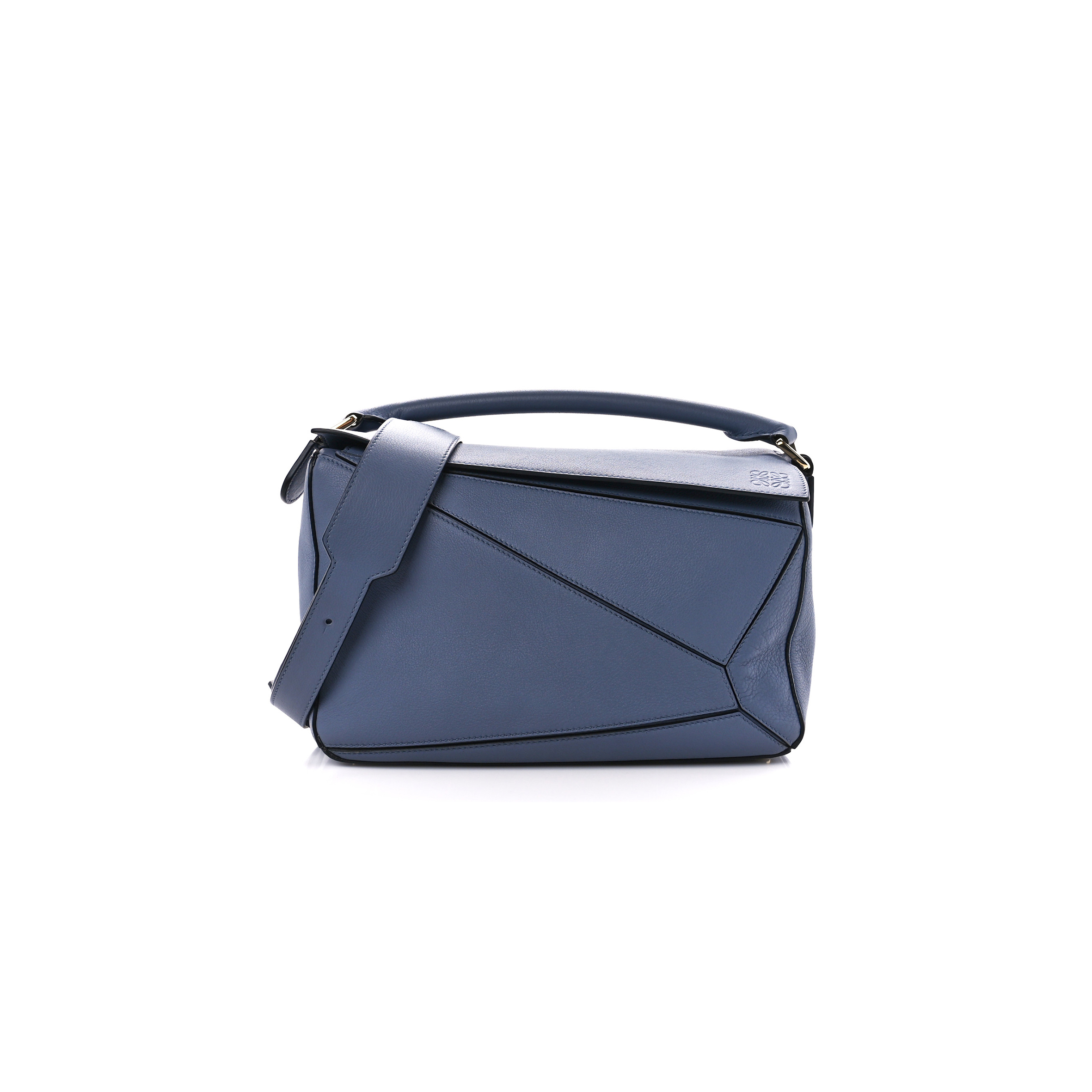 l*ew* calfskin medium puzzle bag blue (29*19.5*14cm)