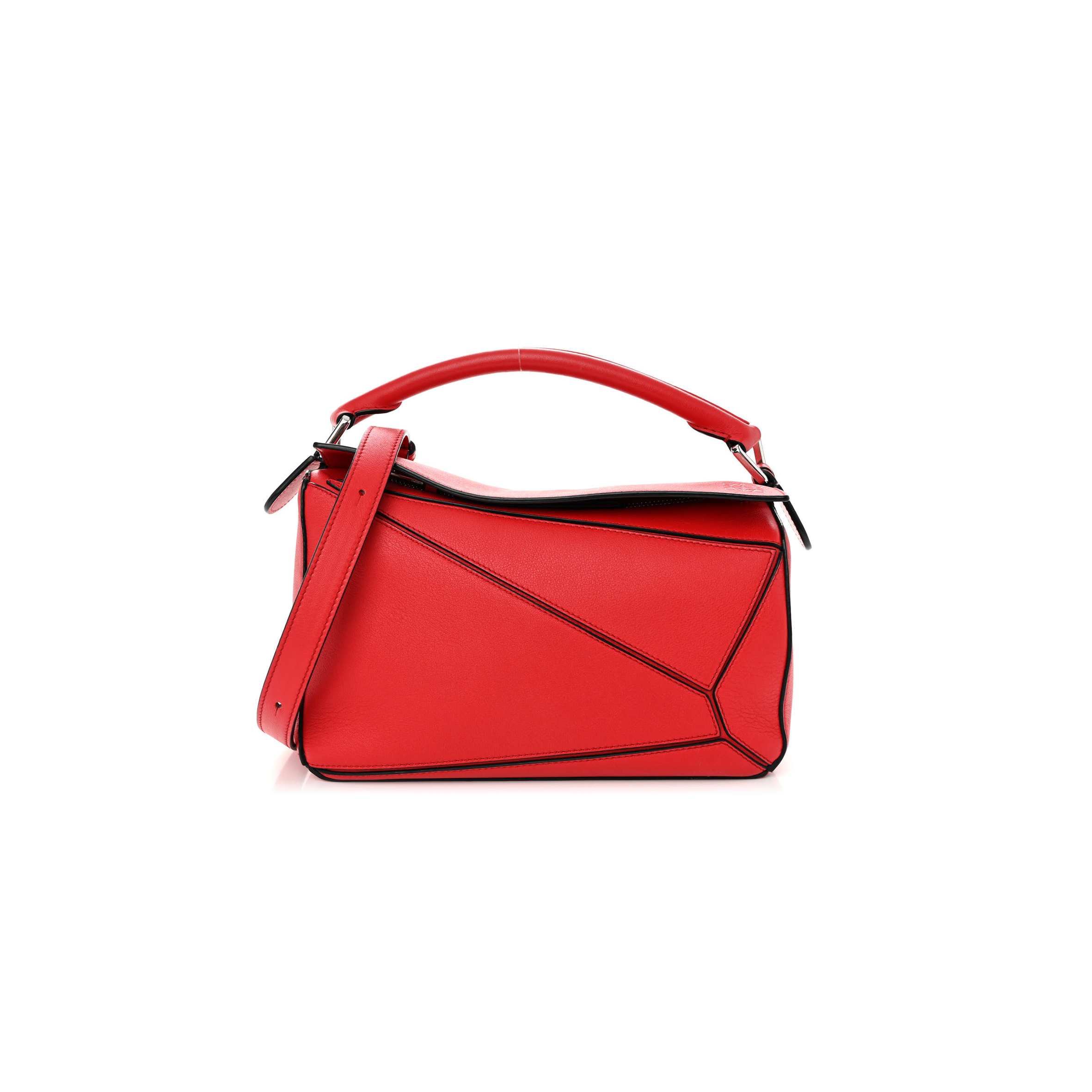 l*ew* calfskin small puzzle bag scarlet (24*16.5*10.5cm)