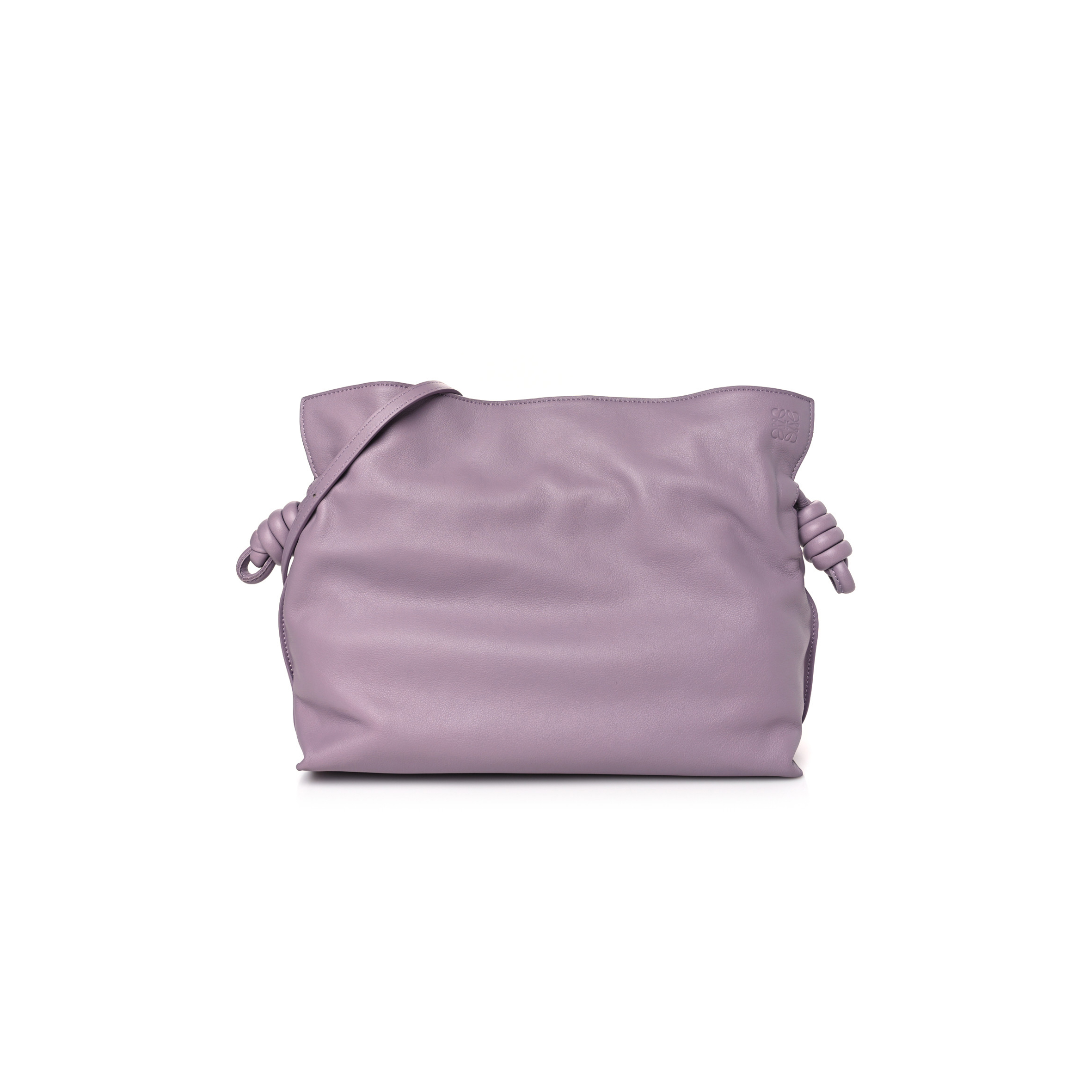 l*ew* nappa flamenco knot clutch pale aubergine glaze (22*18*7cm)