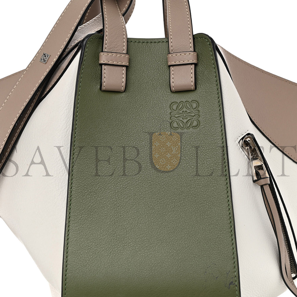 l*ew* calfskin small hammock shoulder bag avocado green sand (30*25*13.5cm)