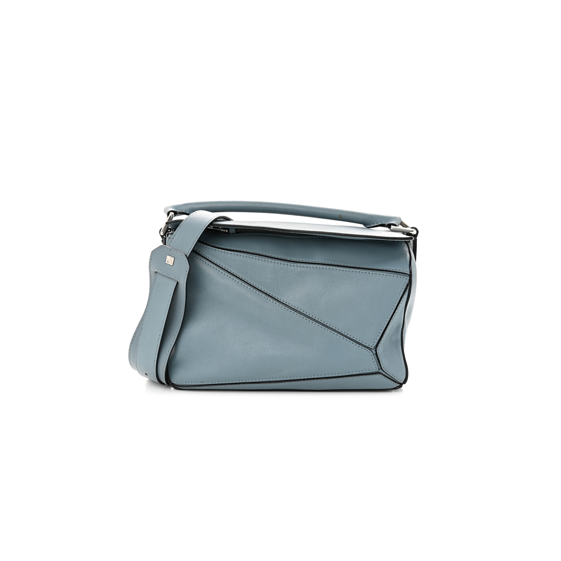 l*ew* calfskin small puzzle bag stone blue (24*16.5*10.5cm)