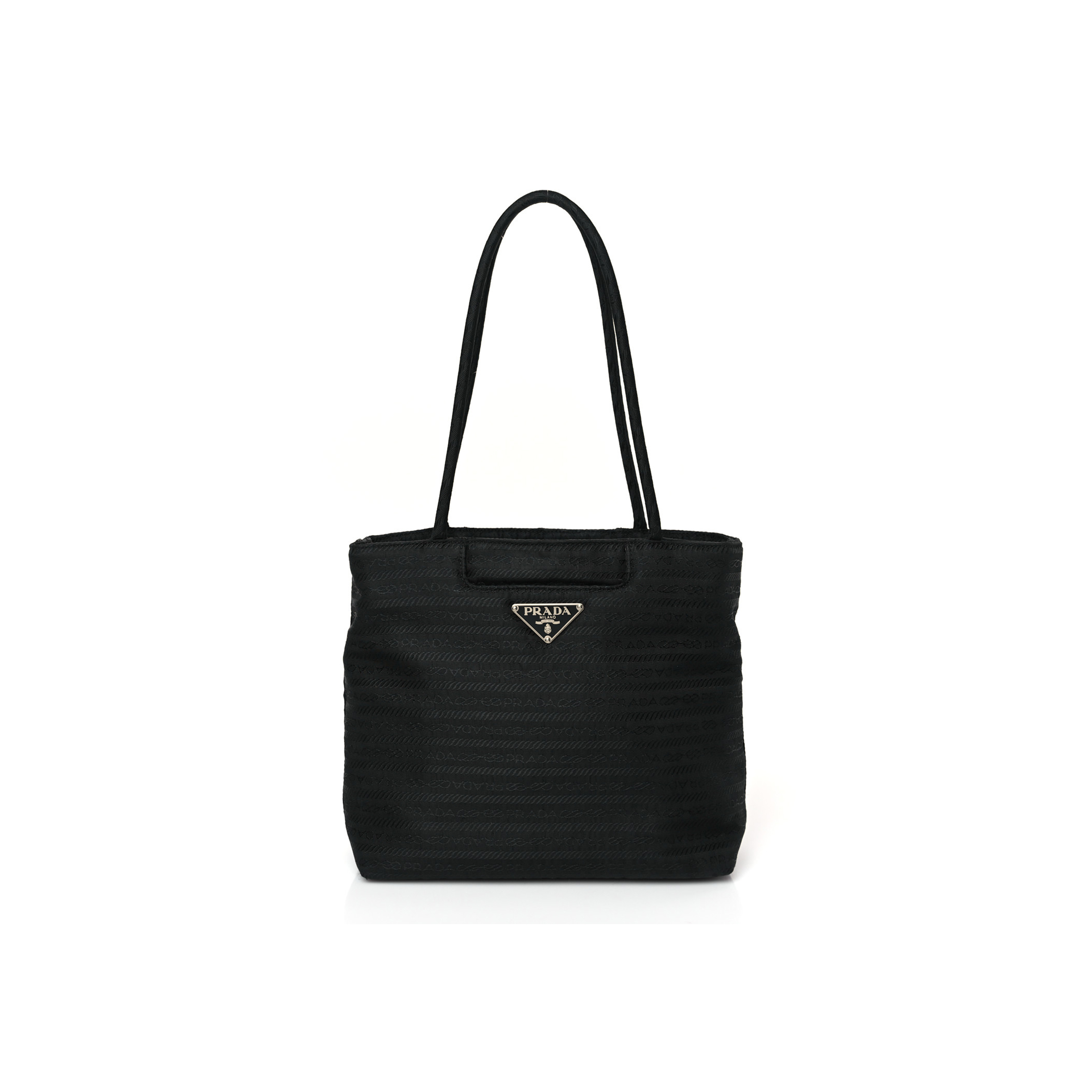 Pra*a tessuto nylon jacquard tote black (22*20*8cm)