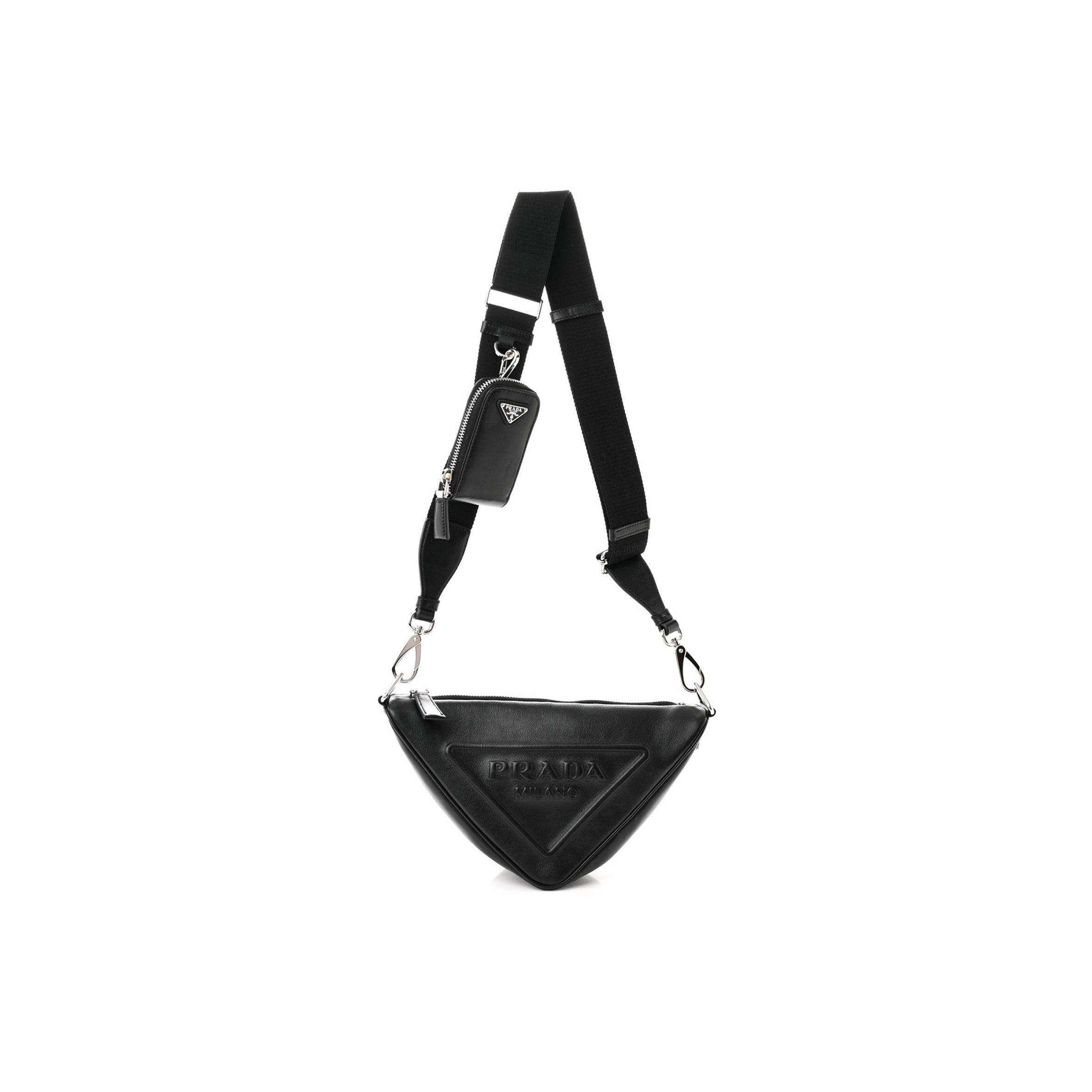 Pra*a grace lux triangle shoulder bag black (27*15*11cm)