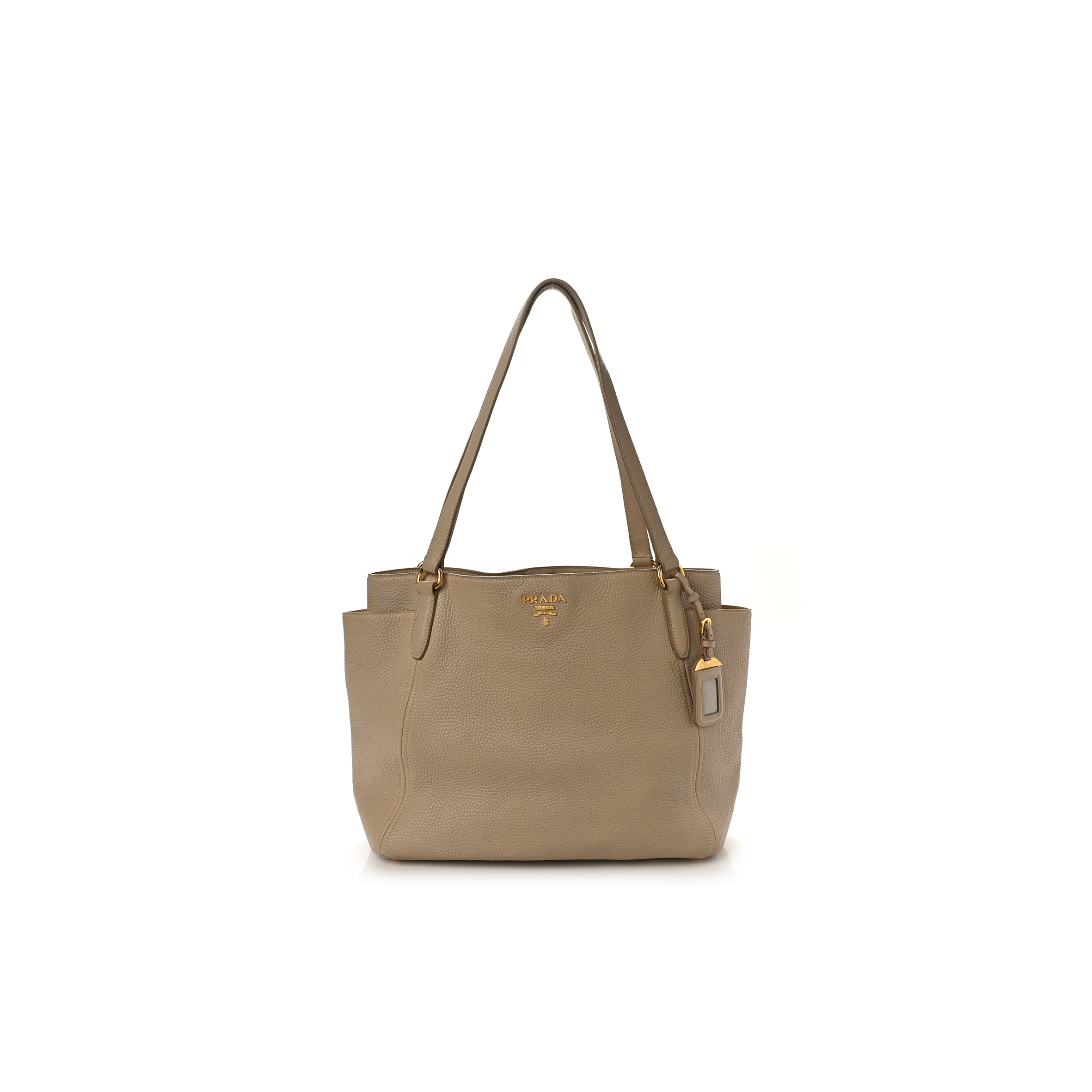 Pra*a vitello daino shoulder bag sabbia (34*29*14cm)