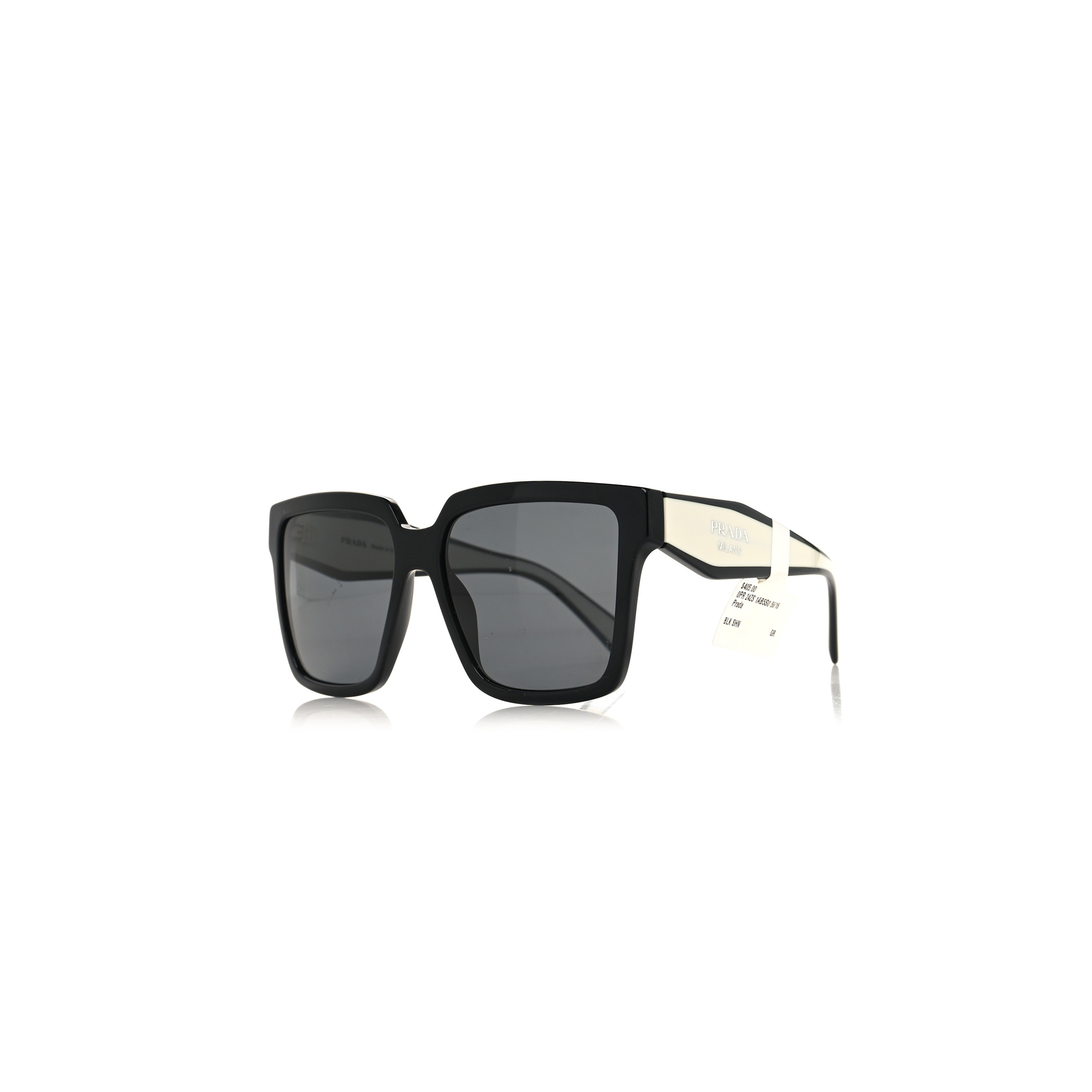 Pra*a acetate square sunglasses spr 24z black white