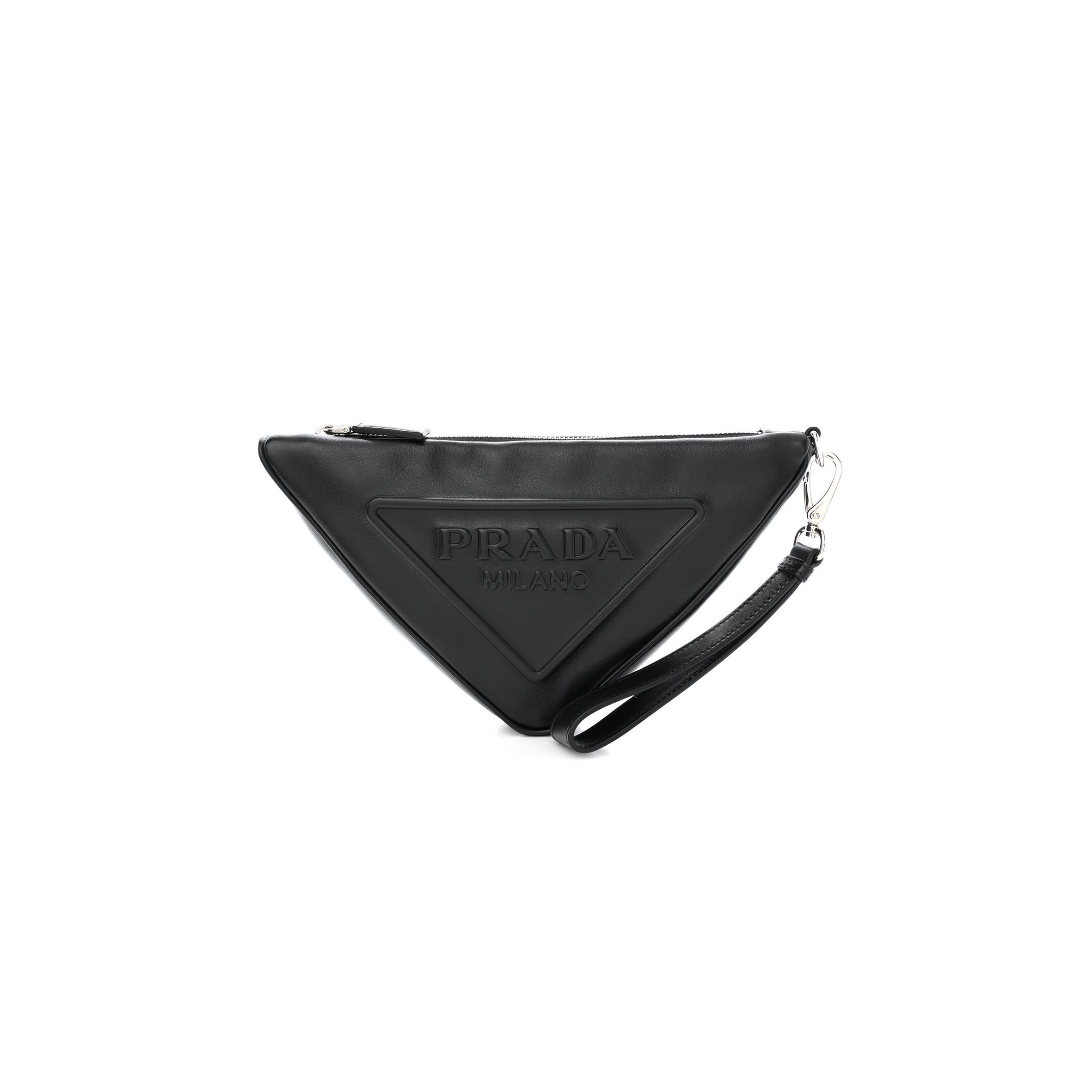 Pra*a grace lux triangle wristlet pouch black (27*15*6cm)