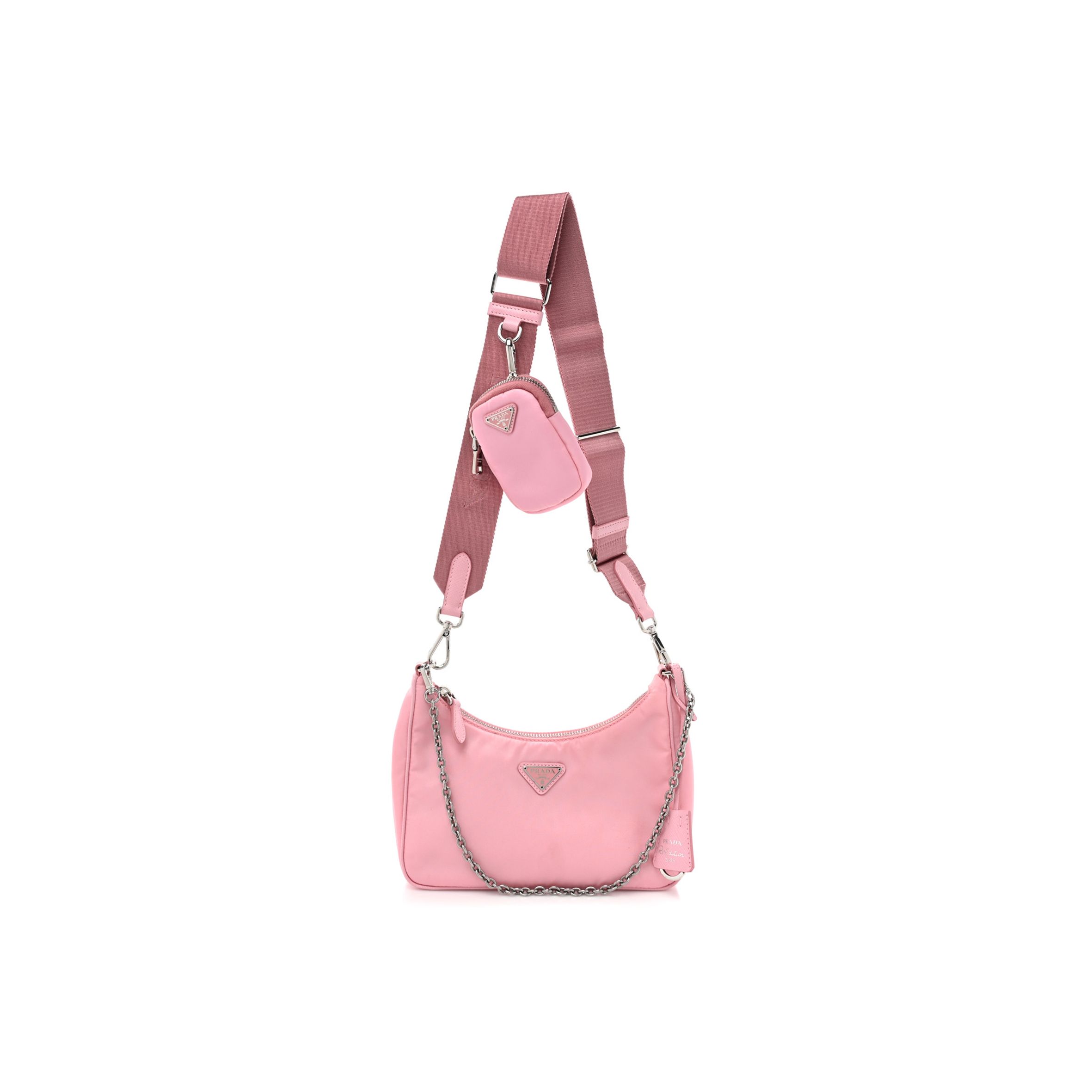 Pra*a nylon re-edition 2005 shoulder bag rosa (22*12*6cm)
