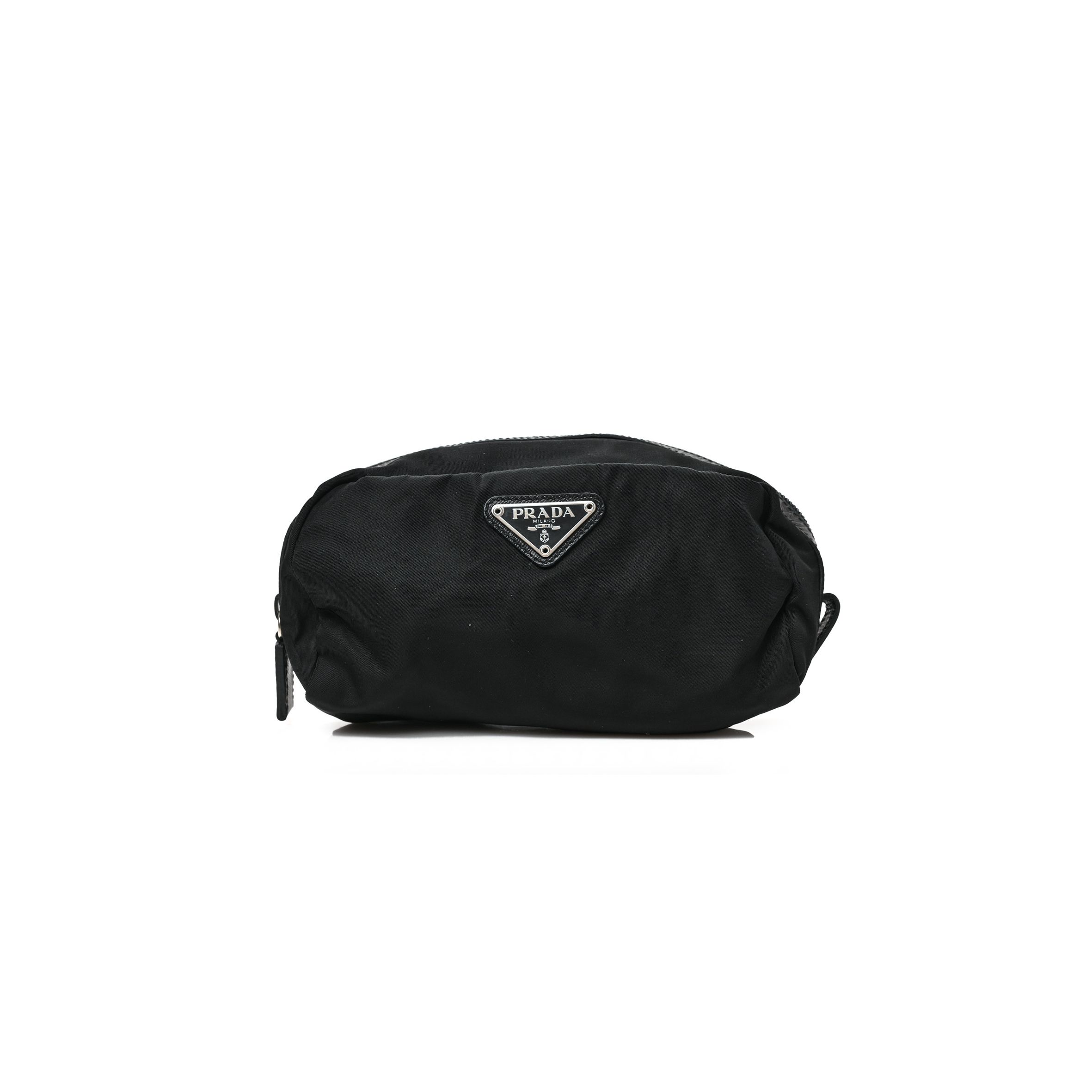 Pra*a tessuto nylon saffiano pouch black (26*13*11cm)