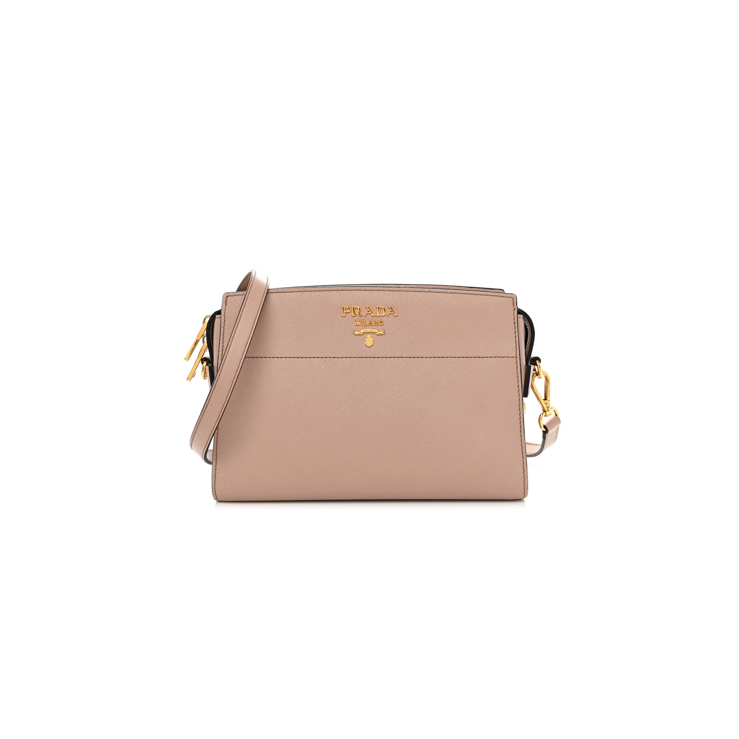 Pra*a saffiano city calfskin esplanade crossbody bag cipria (24*17*9cm)