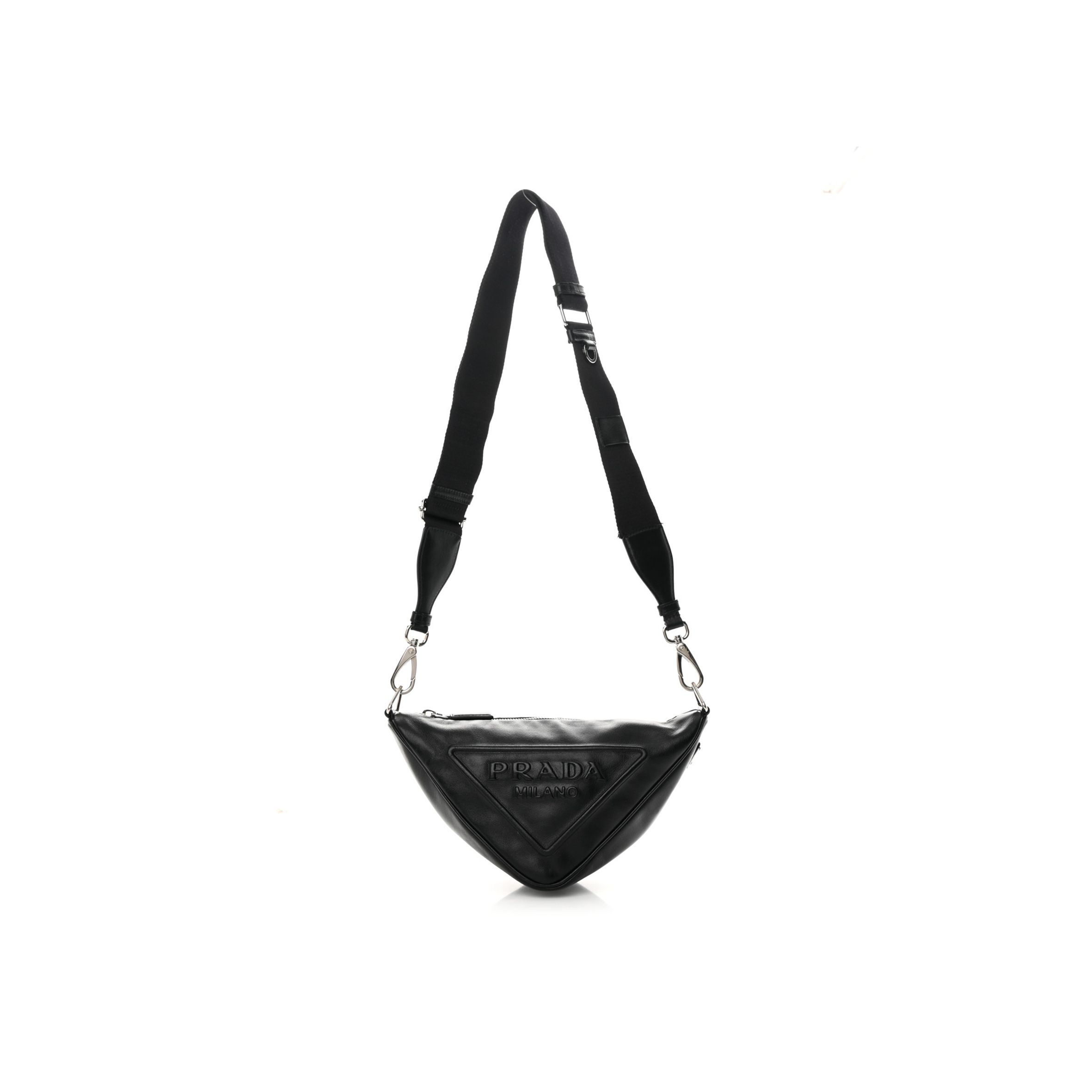 Pra*a grace lux triangle shoulder bag black (25*15*11cm)