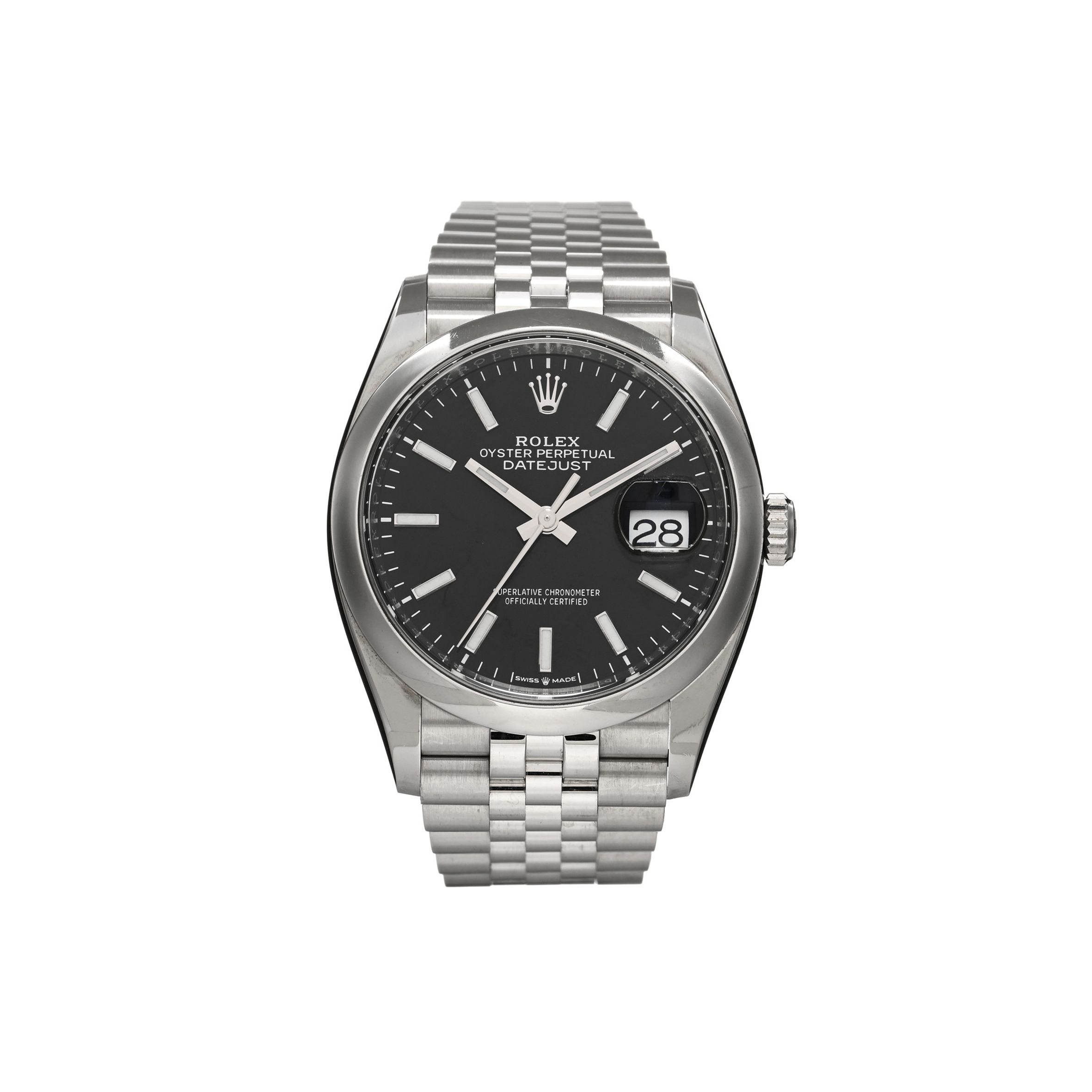 R*l*x stainless steel 36mm oyster perpetual datejust watch bright black 126200