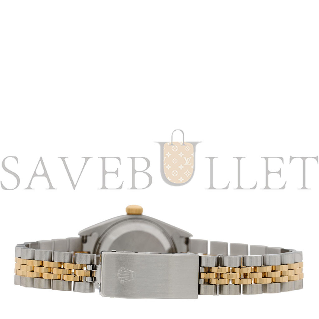 R*l*x stainless steel 18k yellow gold 26mm oyster perpetual datejust watch champagne 69173