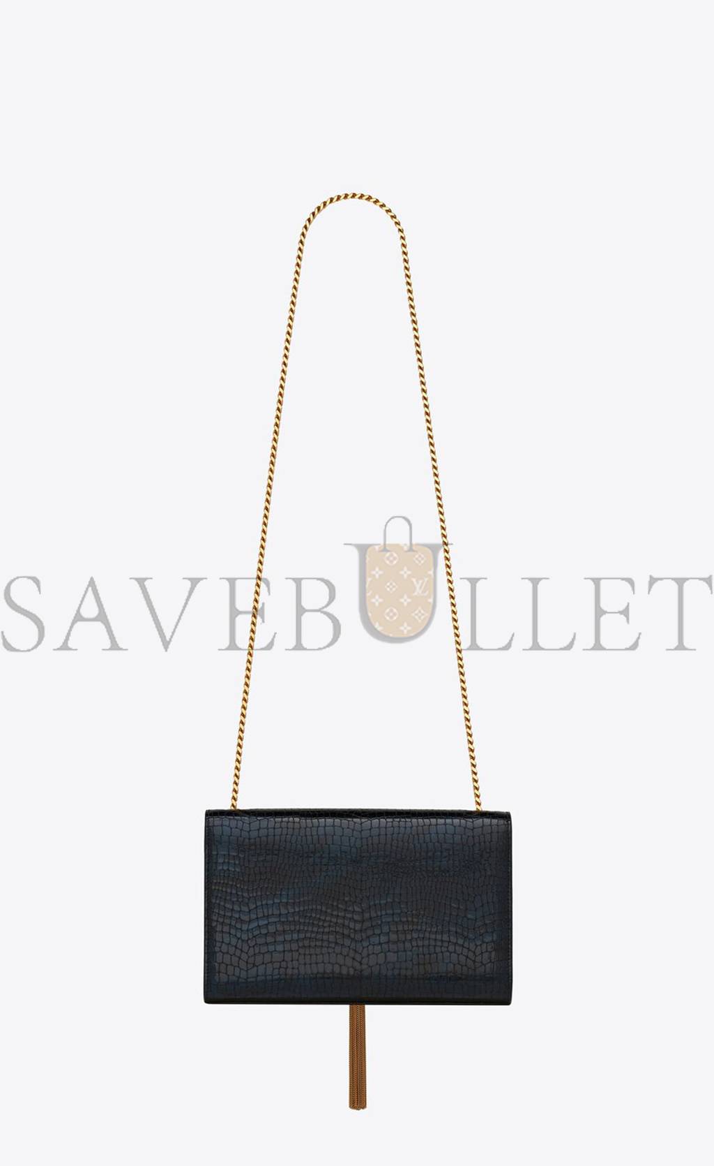 Y*L kate medium chain bag with tassel in shiny crocodile-embossed leather 354119aaay14083 (24*14.5*5.5cm)