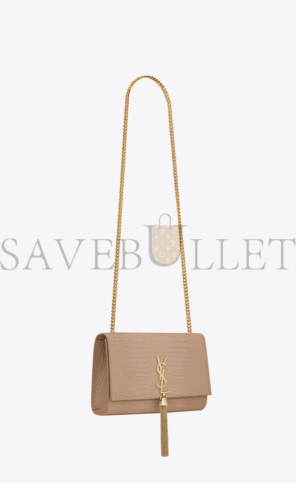 Y*L kate medium chain bag with tassel in crocodile-embossed shiny leather 354119dnd0j2721 (24*14.5*5.5cm)