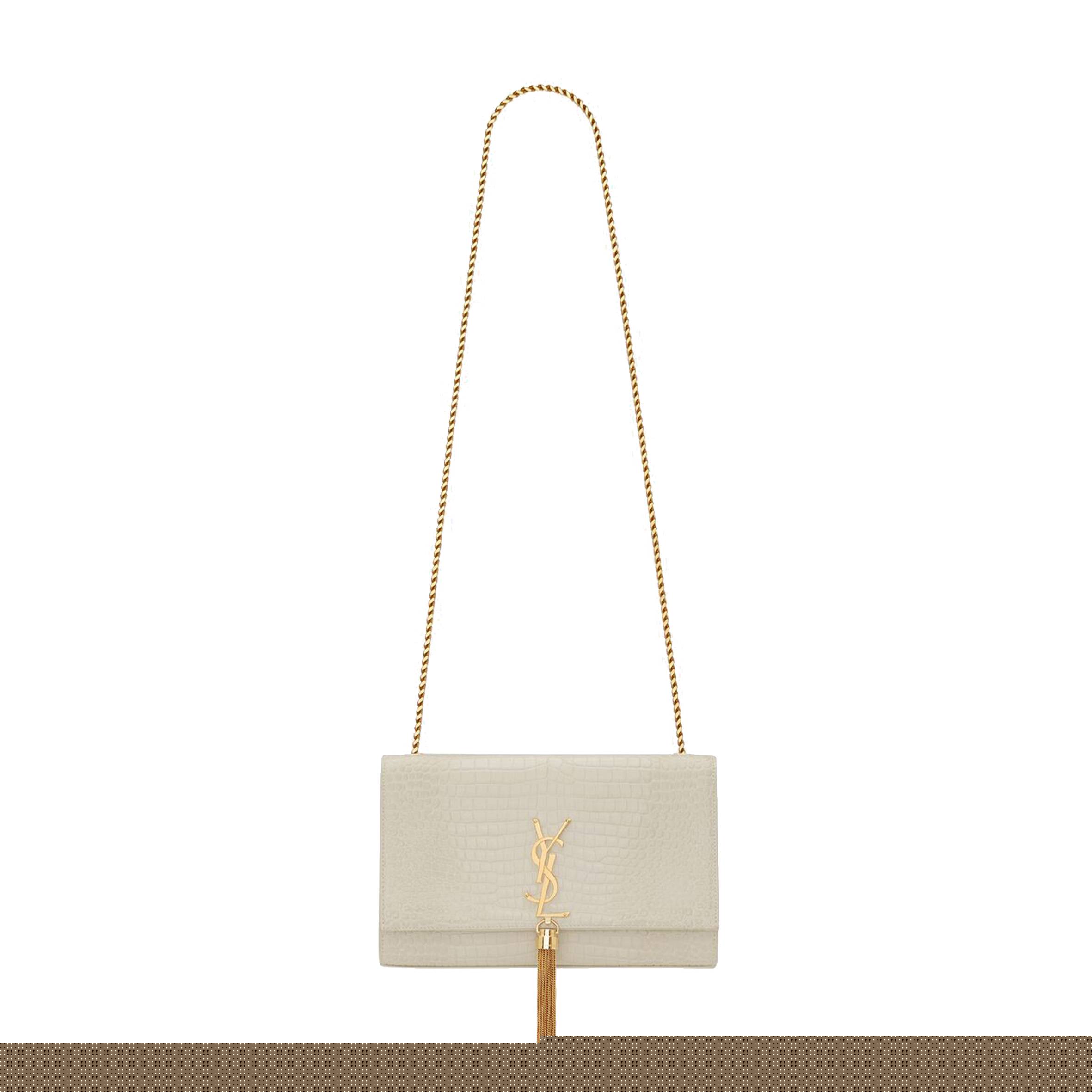 Y*L kate medium chain bag with tassel in crocodile-embossed shiny leather 354119dnd0j9207 (24*14.5*5.5cm)