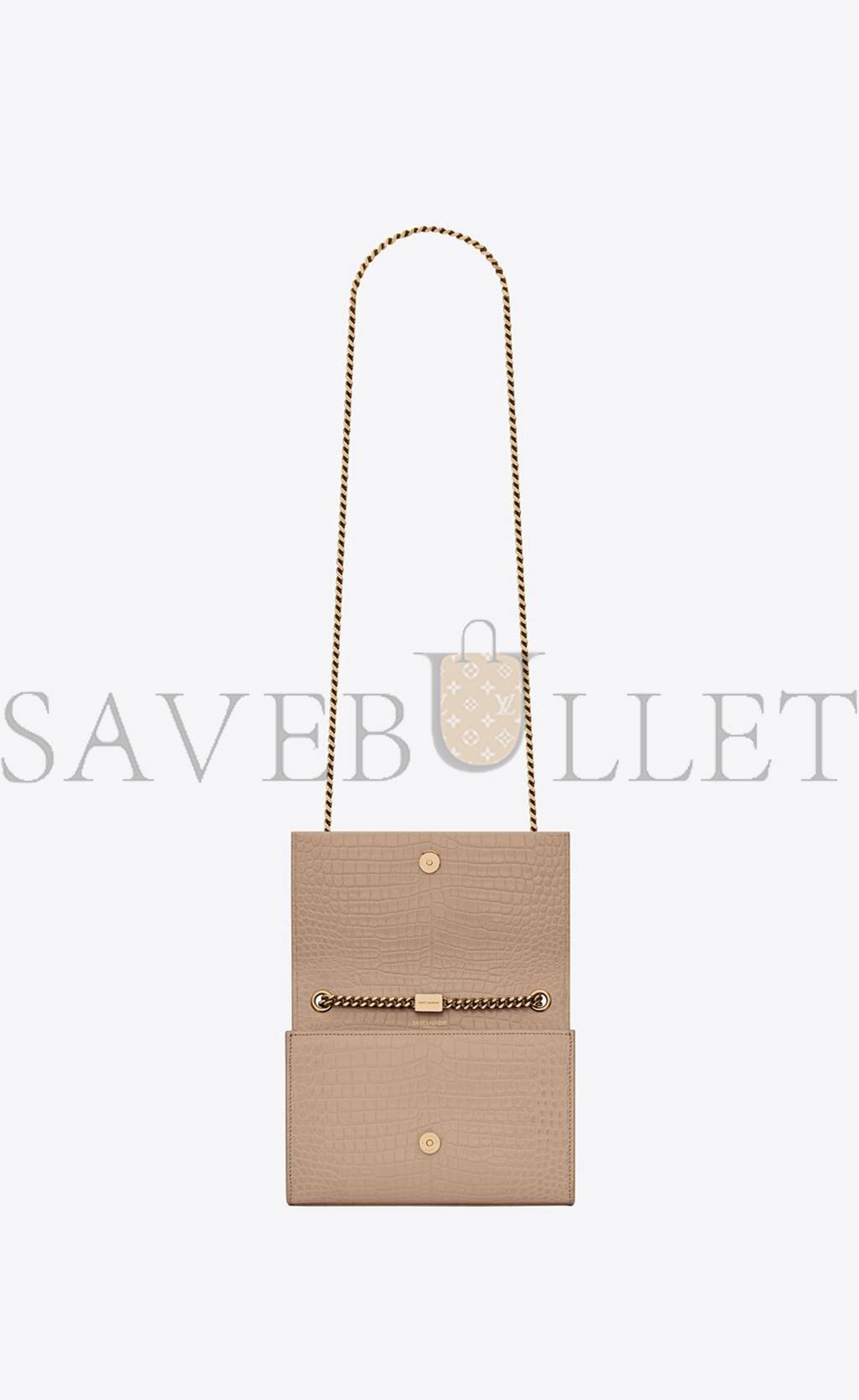 Y*L kate small chain bag with tassel in crocodile-embossed shiny leather 474366dnd0j2721 (20*12.5*5cm)
