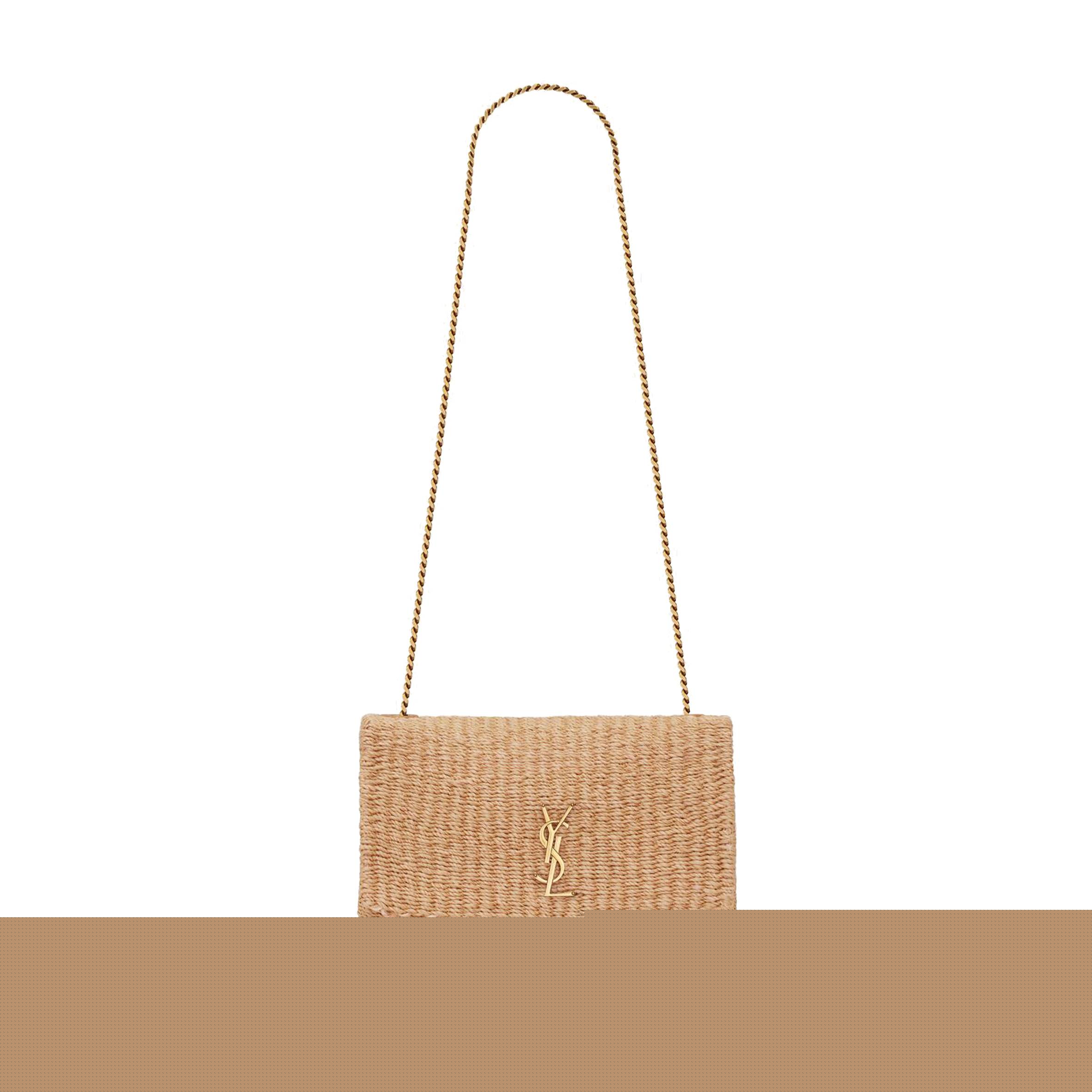 y*l kate medium S*pple chain bag in raffia 580065fabk39551 (28.5*20*6cm)