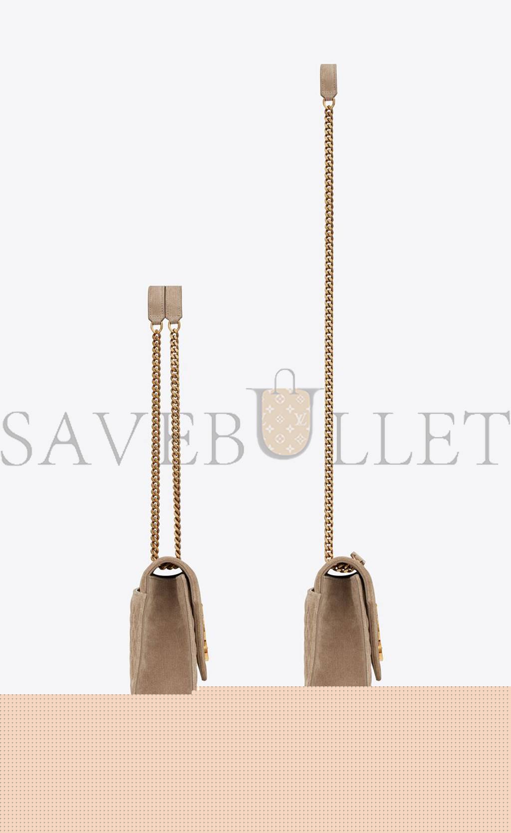 Y*L envelope medium chain bag in mix matelass&eacute; corduroy 600185aaaok2826 (24*17.5*6cm)