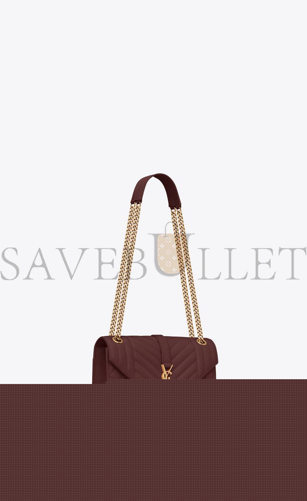 Y*L envelope medium chain bag in mix matelass&eacute; grain de poudre embossed leather 600185bow916475 (24*17.5*6cm)