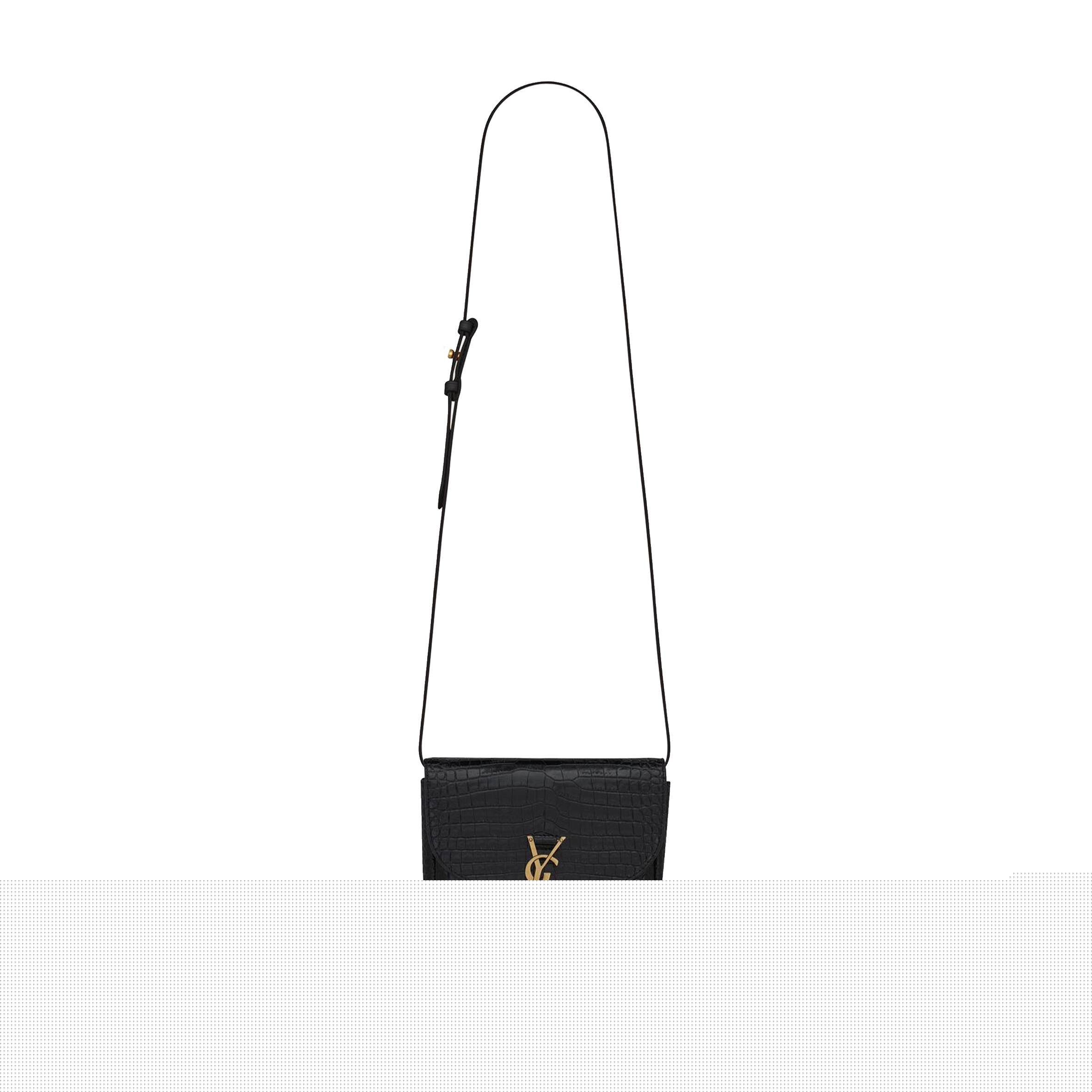 Y*L kaia small satchel in shiny crocodile-embossed leather 619740dnd0w1000 (18*15.5*5.5cm)