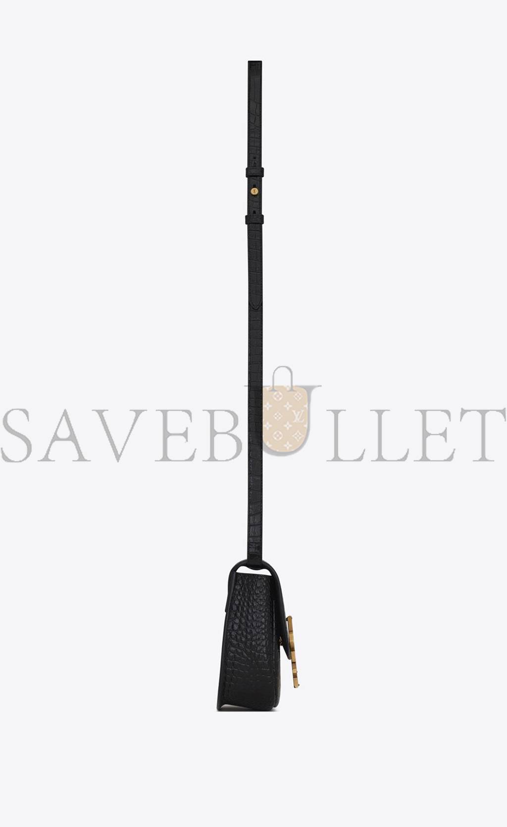 Y*L kaia small satchel in shiny crocodile-embossed leather 619740dnd0w1000 (18*15.5*5.5cm)