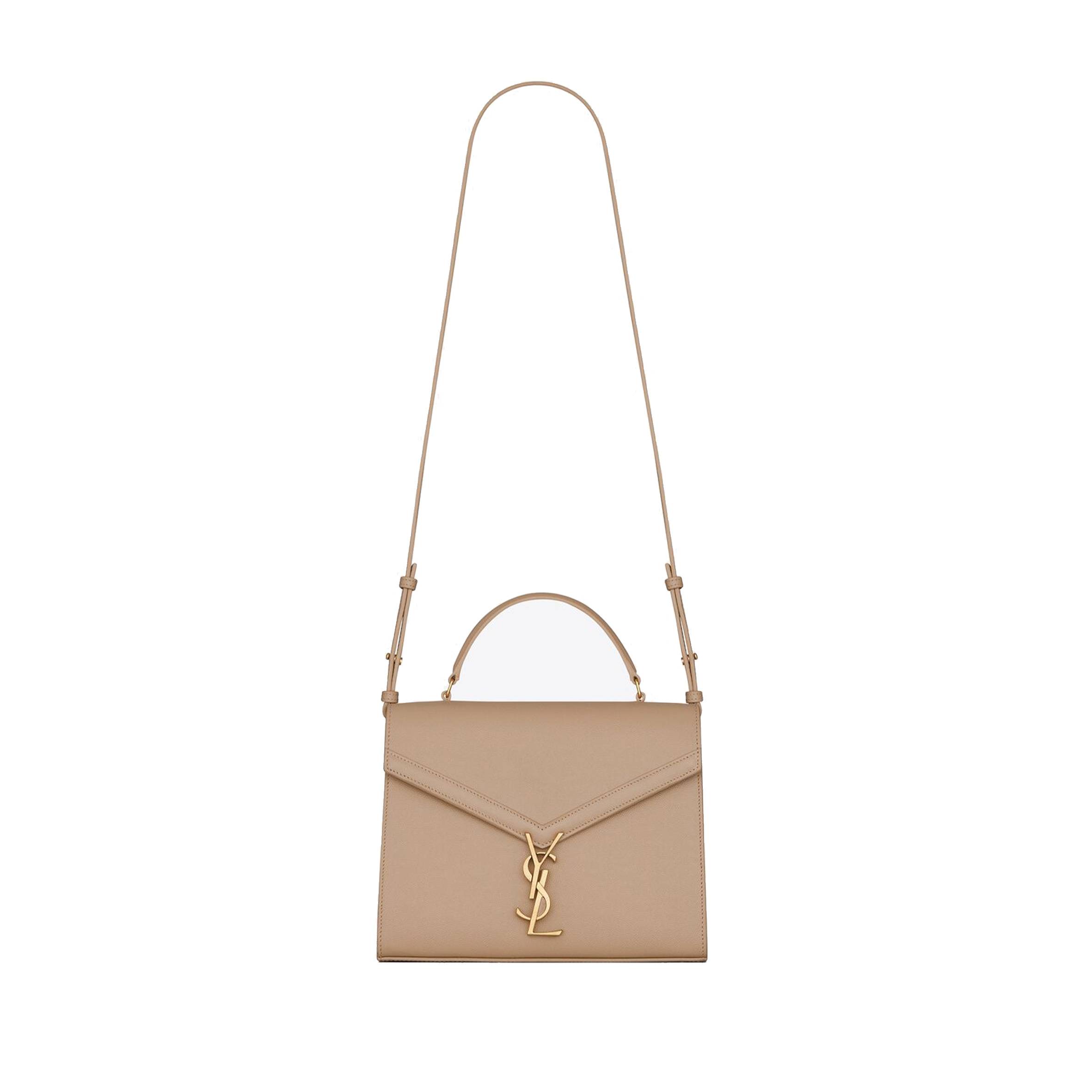 Y*L cassandra medium top handle bag in grain de poudre embossed leather 623931bow0w2721 (24.5*20*11.5cm)