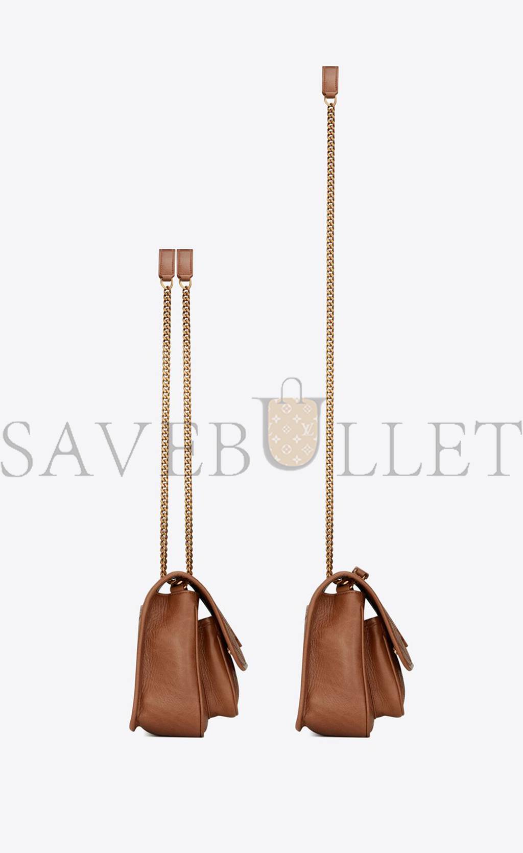 Y*L niki baby chain bag in crinkled vintage vegetable-tanned leather 6331601yg072522 (21*16*7.5cm)