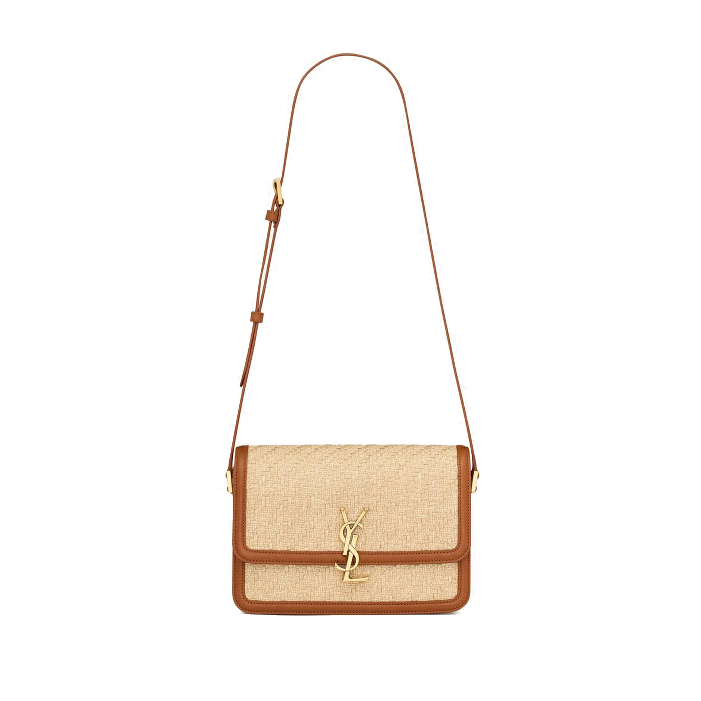 Y*L solferino medium satchel in raffia and vegetable-tanned leather 634305faa7d9783 (23*16*6cm)
