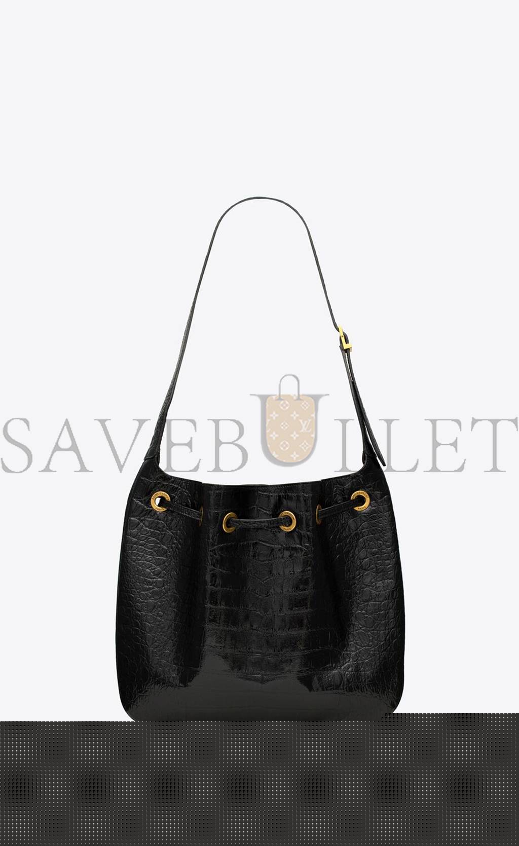 Y*L paris vii medium hobo bag in crocodile-embossed patent leather 697918aaay31000 (38*30*2cm)