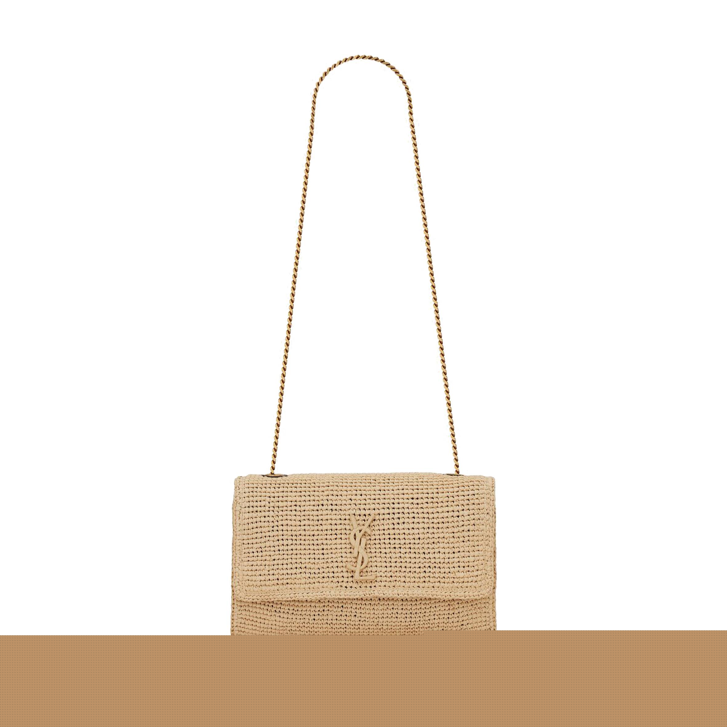 Y*L kate medium chain bag in raffia and smooth leather 698637gaaa92069 (28.5*20*6cm)
