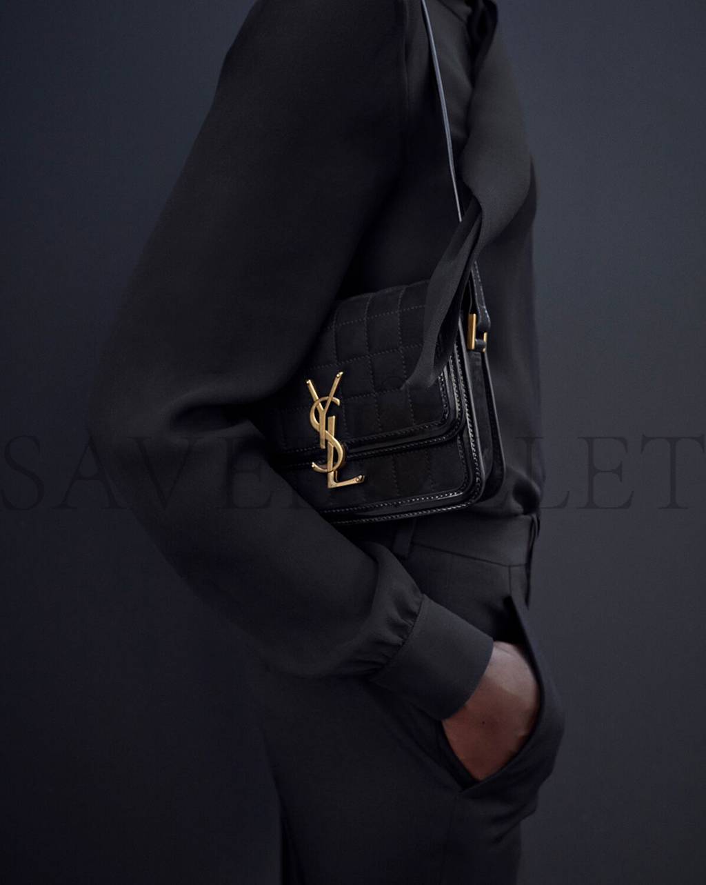 Y*L solferino small satchel in quilted nubuck suede 739139aabr91000 (18.5*14*6cm)