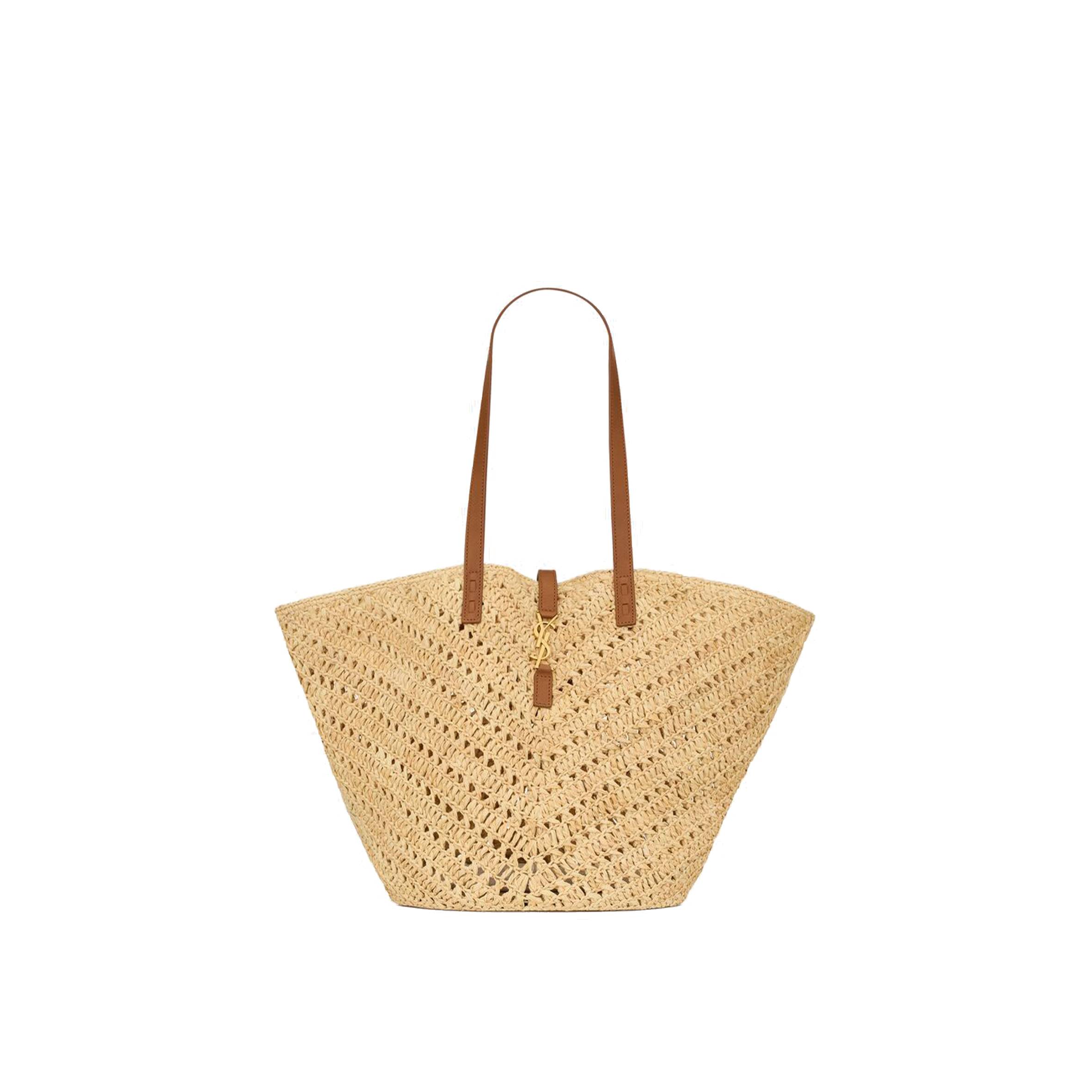 Y*L panier medium in raffia and vegetable-tanned leather 740375gaadj2080 (44*21*20cm)