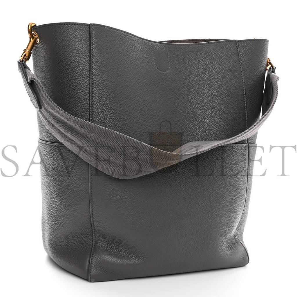 Ce**e soft grained calfskin sangle bucket bag kohl (32*23*17cm)