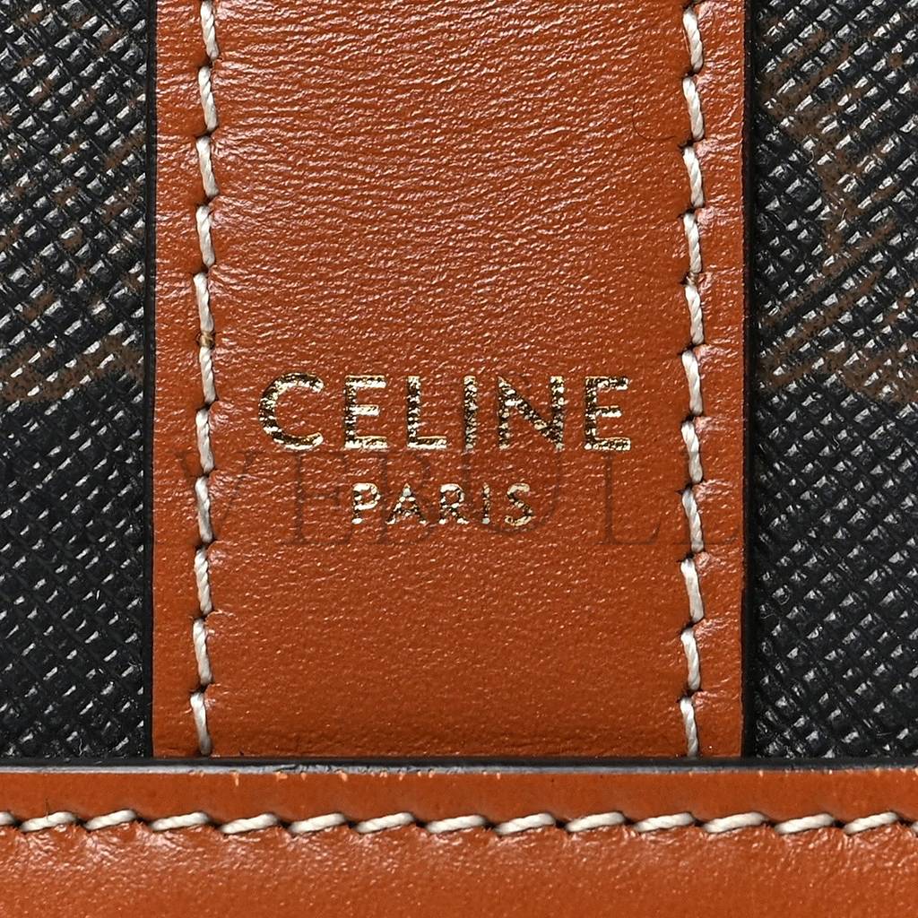 Ce**e triomphe canvas calfskin medium bucket bag tan (27*23*18cm)