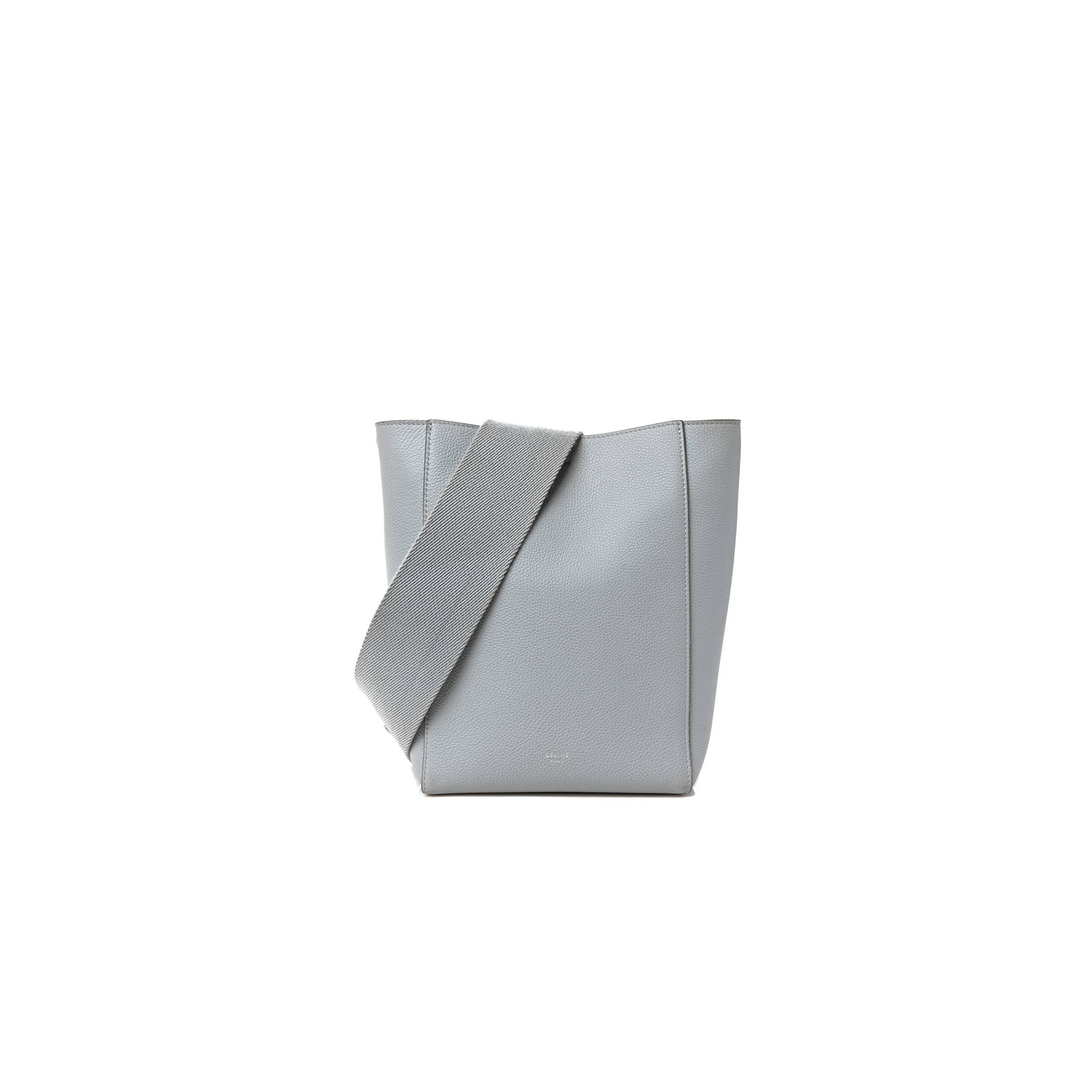 Ce**e soft grained calfskin small sangle bucket bag grey (24*18*12cm)