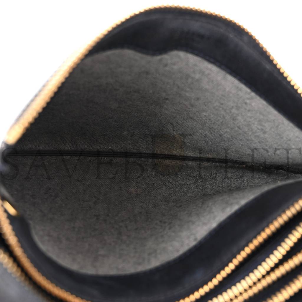 Ce**e lambskin small trio crossbody bag black (22*15*3cm)