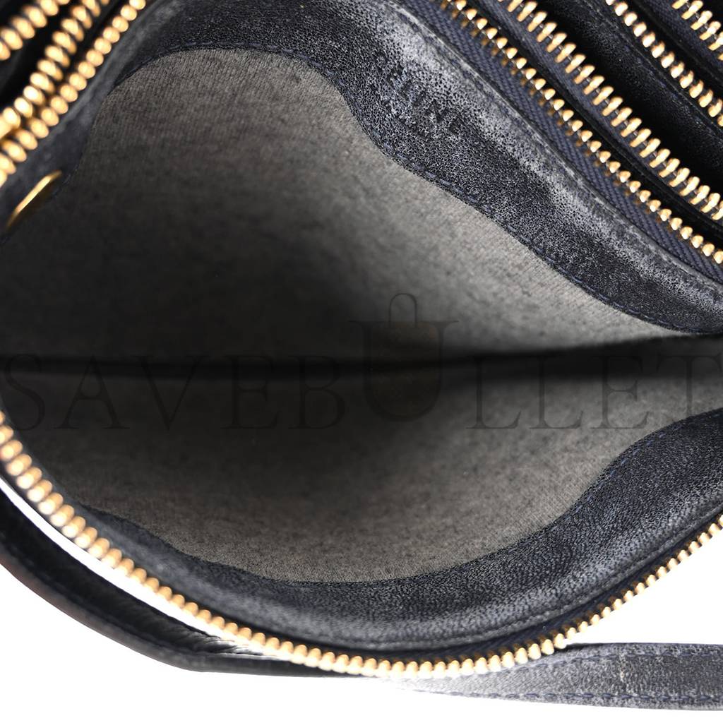 Ce**e lambskin small trio crossbody bag black (22*15*3cm)